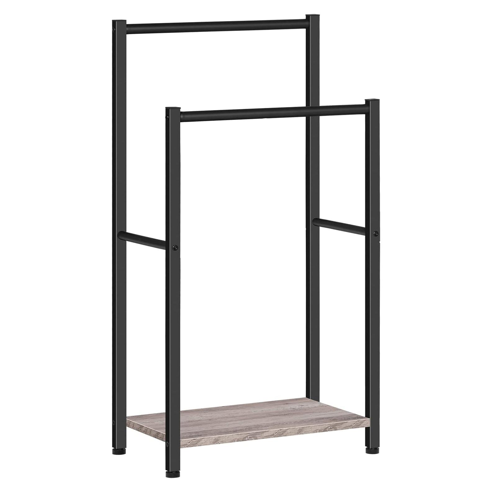 Soporte de Toallas Independiente HOOBRO 42x24x80 cm Metal Gris Negro