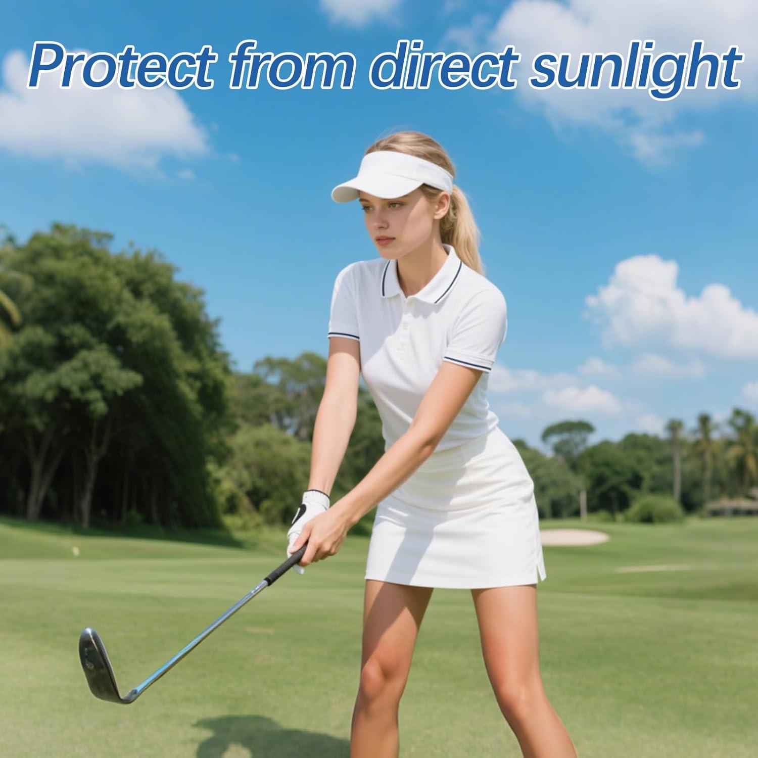 Paquete de 4 Sombreros de Copa Ajustables Blancos UV 50+