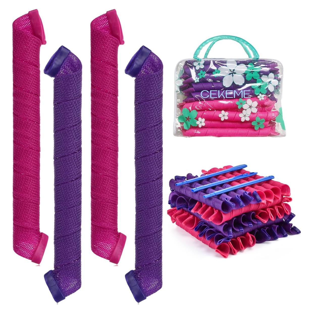 Kit 40 Rulos de Pelo Sin Calor Kufun 55cm para Rizos Perfectos