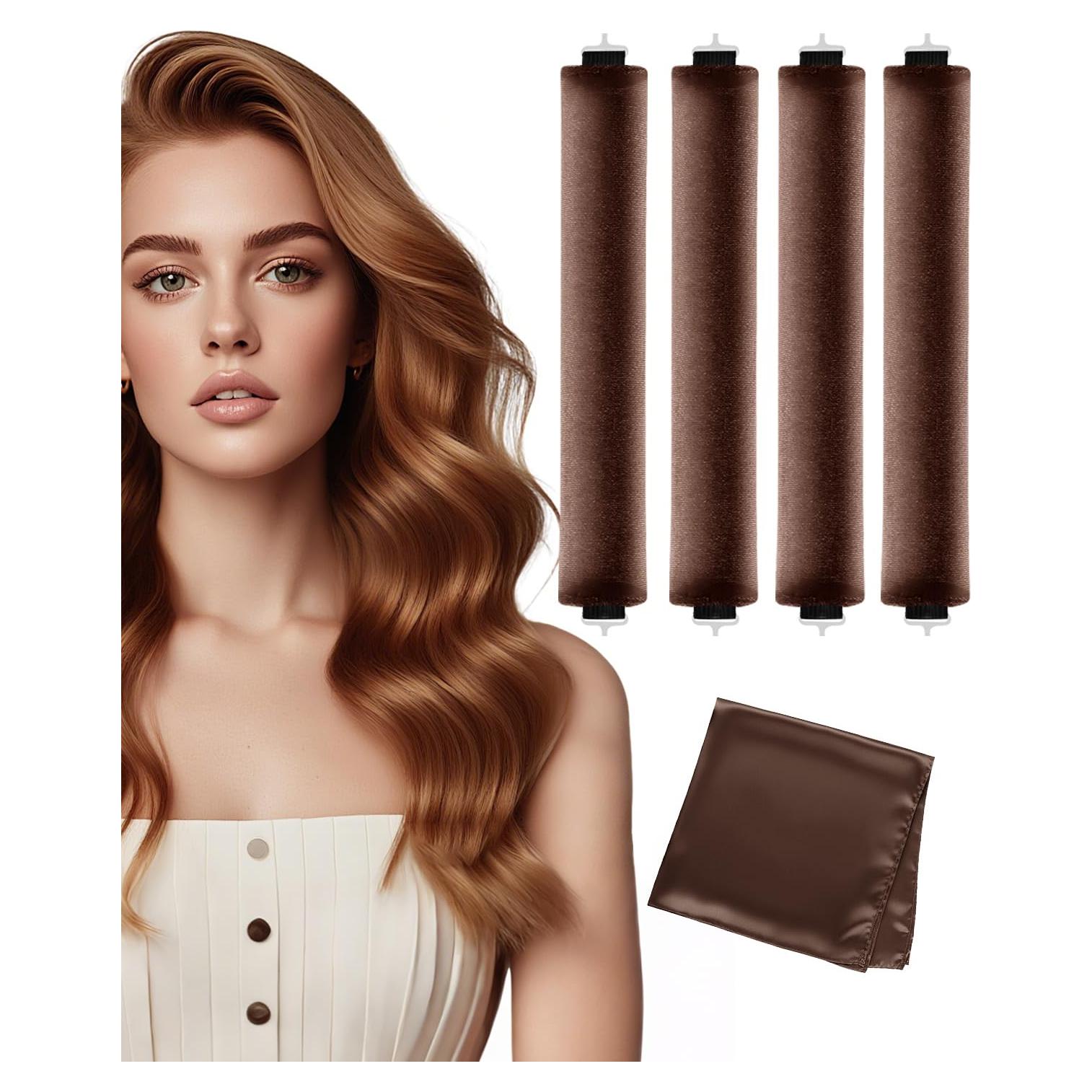 Rizador de Cabello Sin Calor Togayu Jumbo 4 Piezas Marrón