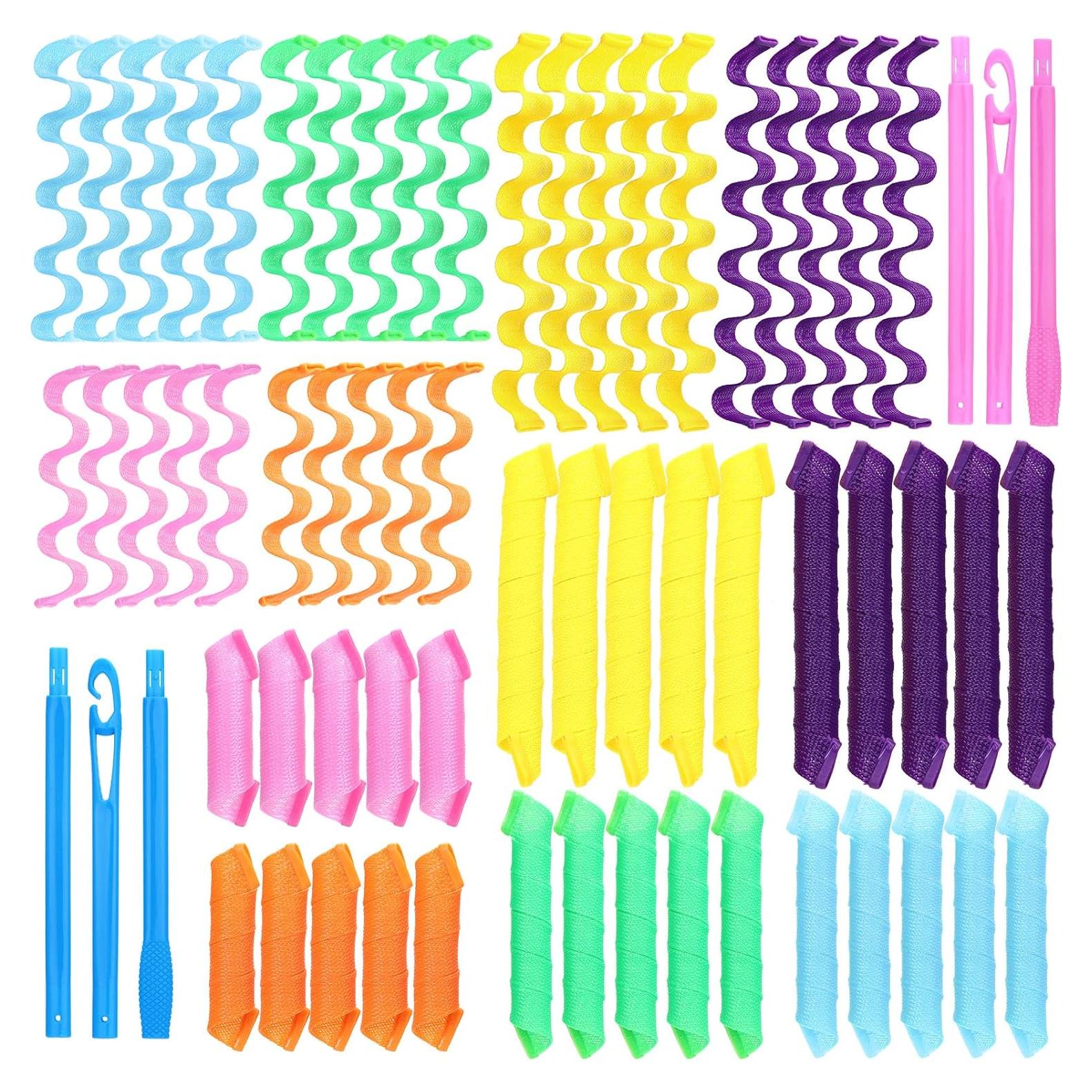 60 Rulos de Ondas Sin Calor Giegxin - 30/45/56 cm Reutilizables