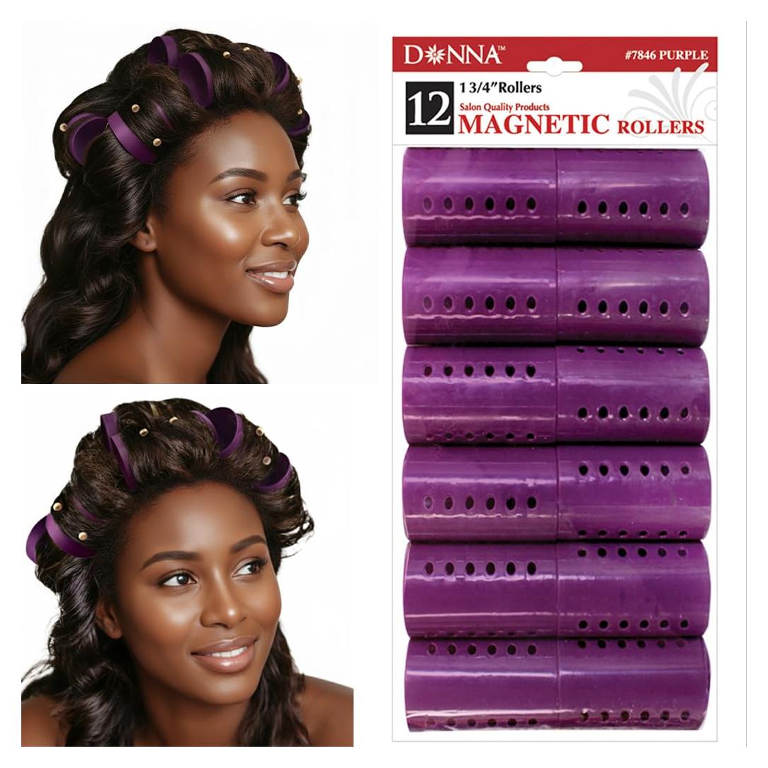 Rulos Magnéticos DONNA 12 Piezas 4.45 cm Púrpura