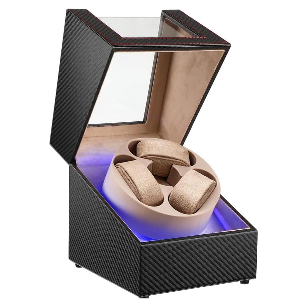 Reloj Winder Automático J&T Technology para 3 Relojes con Luz LED