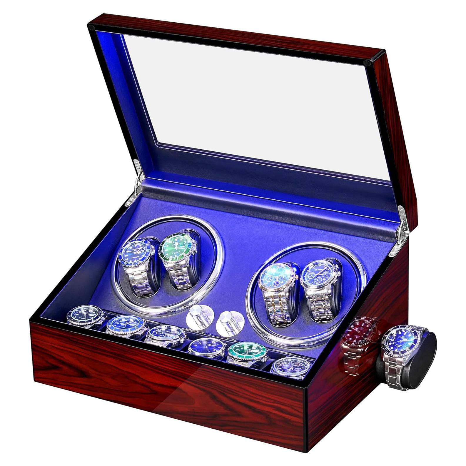 Reloj Winder ANWBROAD 4+6 Automático Silencioso LED