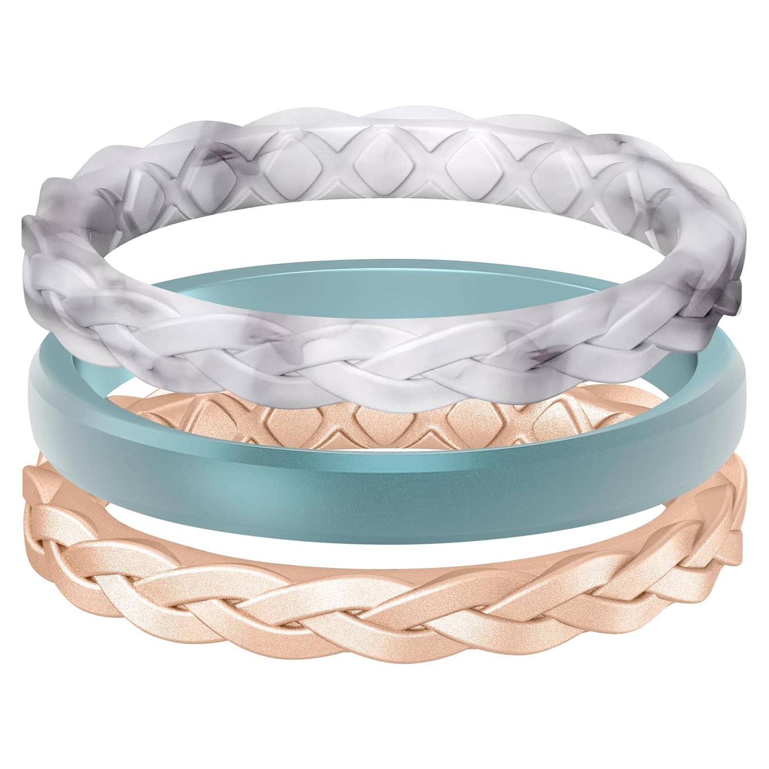 Anillos de Silicona para Mujeres Egnaro - Bandas de Boda Transpirables