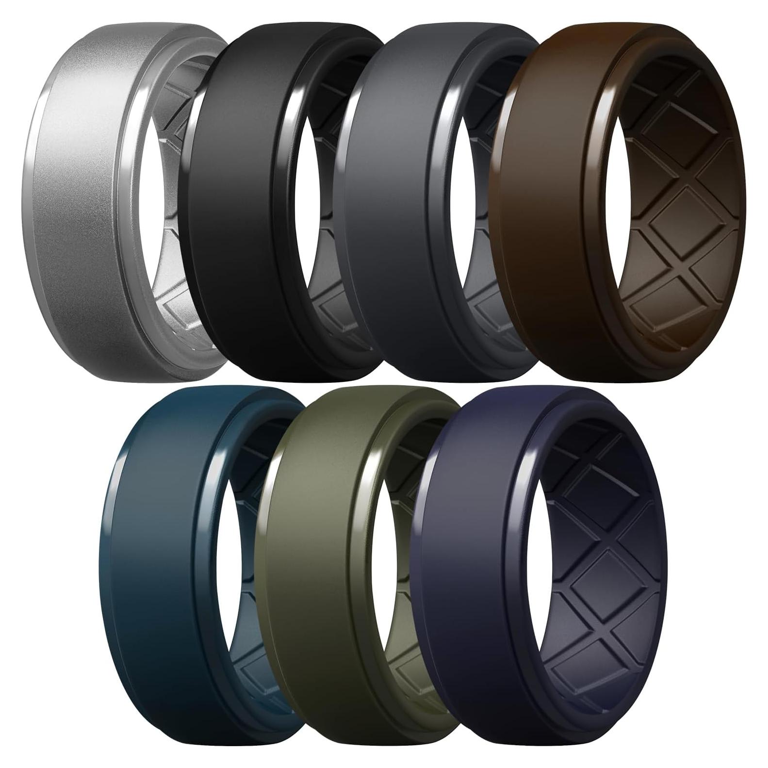 Anillos de Silicona para Hombre Egnaro 10mm Ancho 2.5mm Grosor