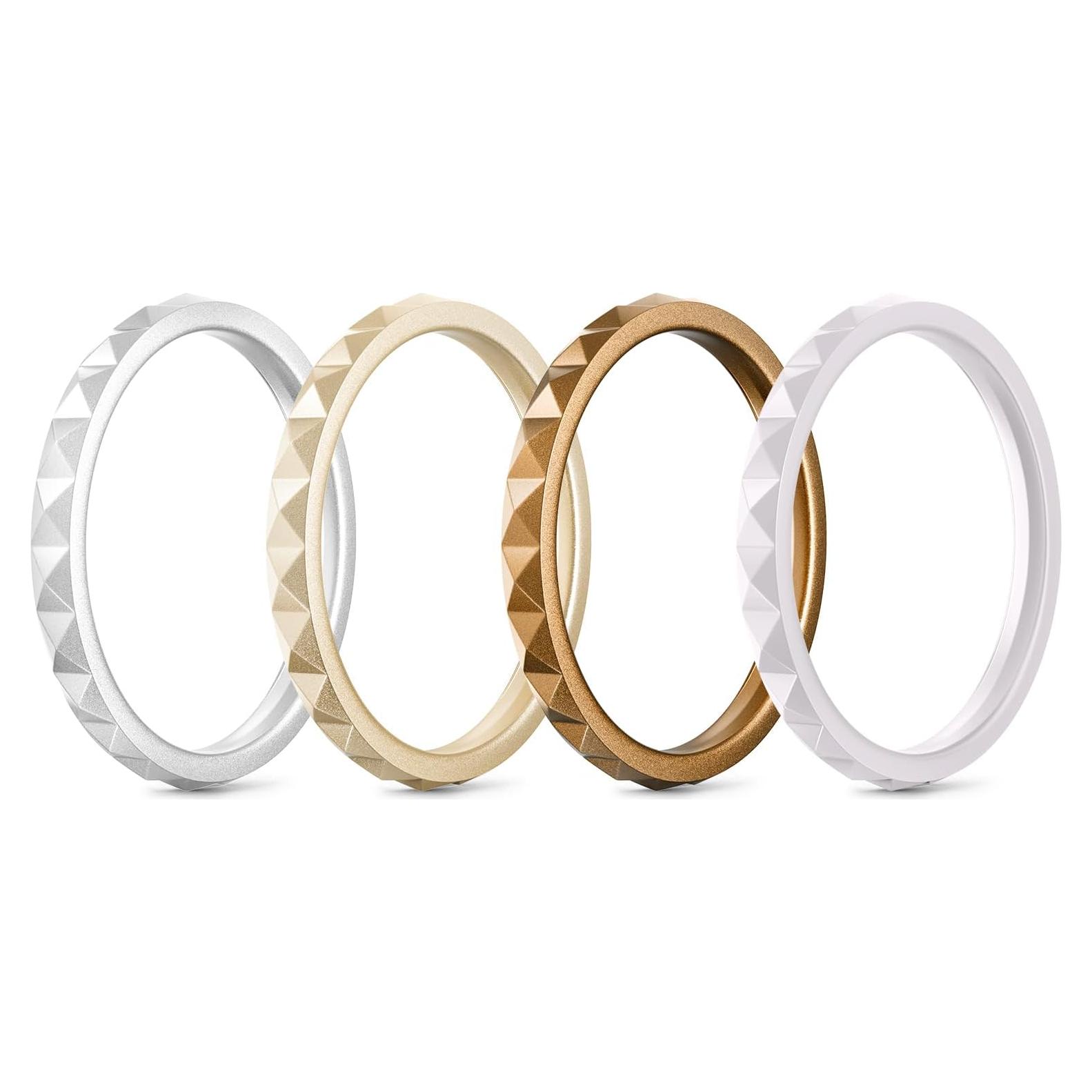 Anillos de boda de silicona Egnaro para mujeres - 2.5mm ancho