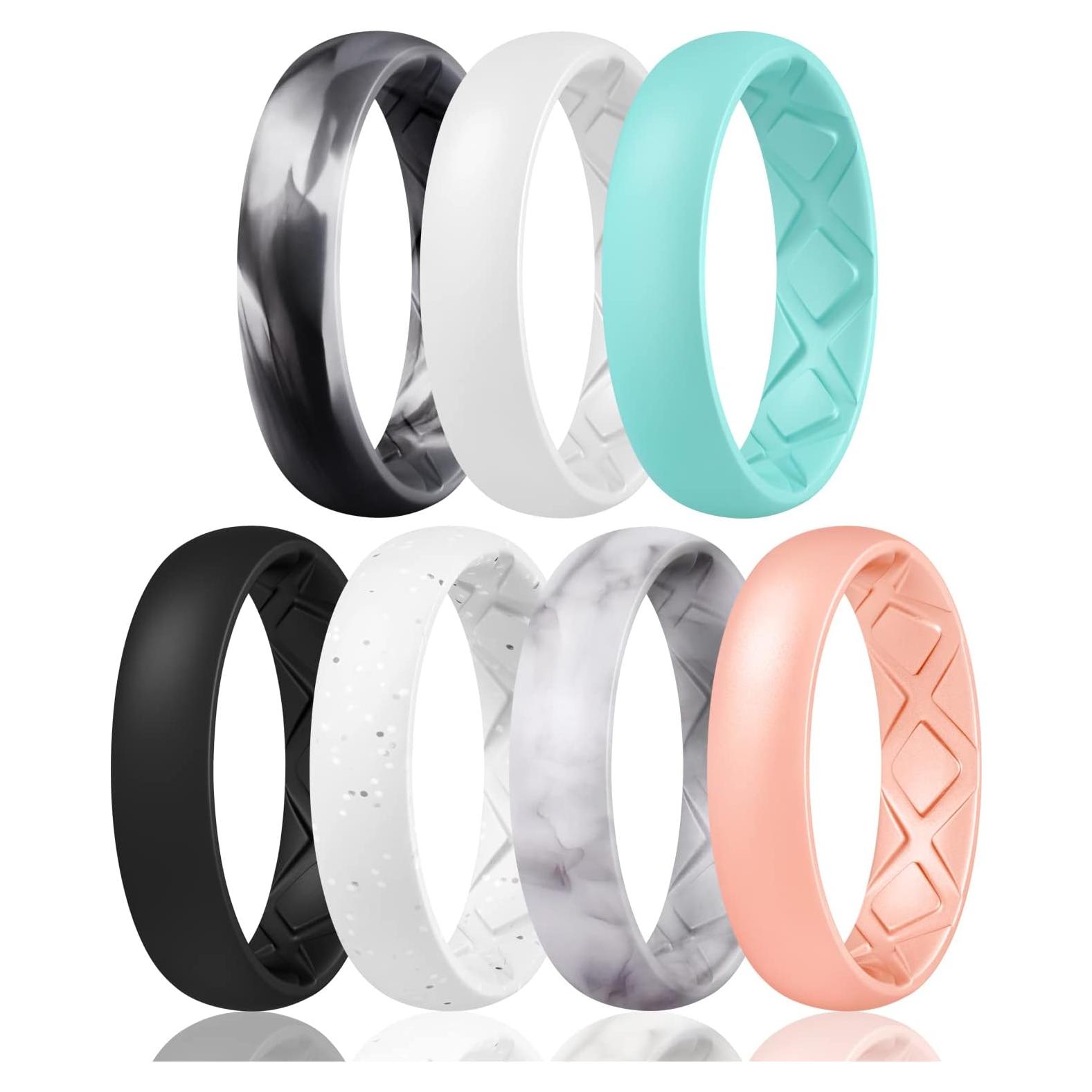 Anillos de Compromiso de Silicona Egnaro para Mujeres 6.5-7