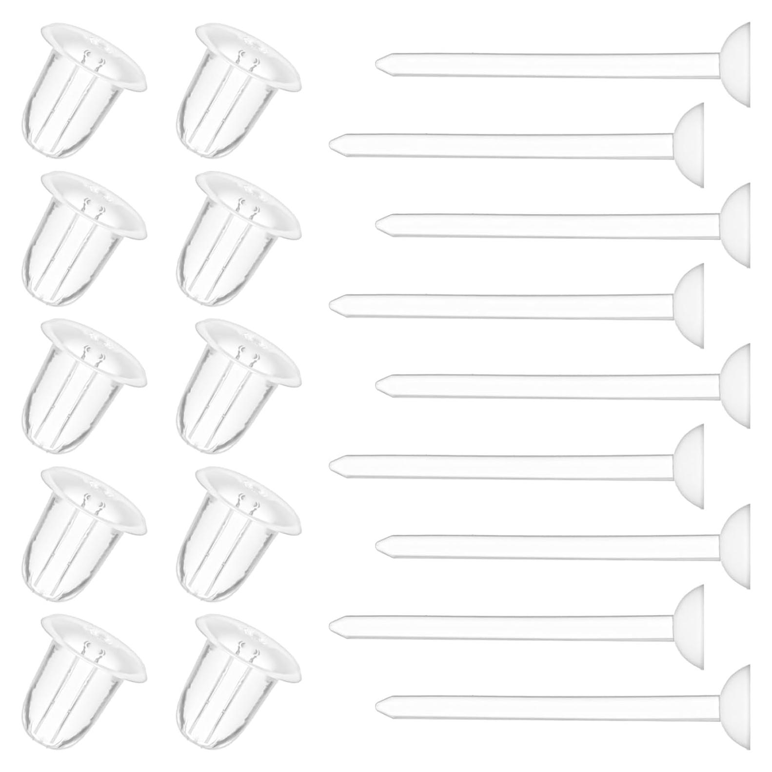 Juego de 100 Pendientes Transparentes Sorcristy para Oídos Sensibles