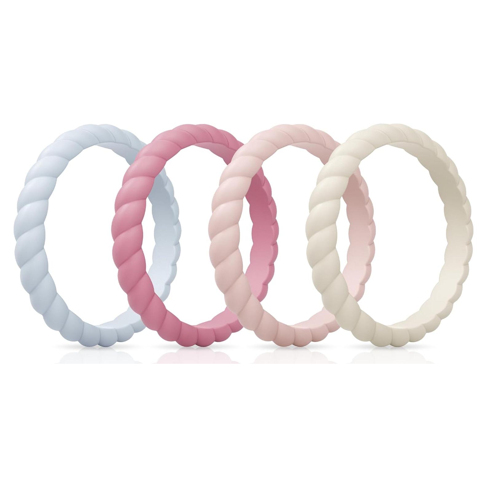 Anillos de Boda de Silicona ThunderFit para Mujeres - Pack C