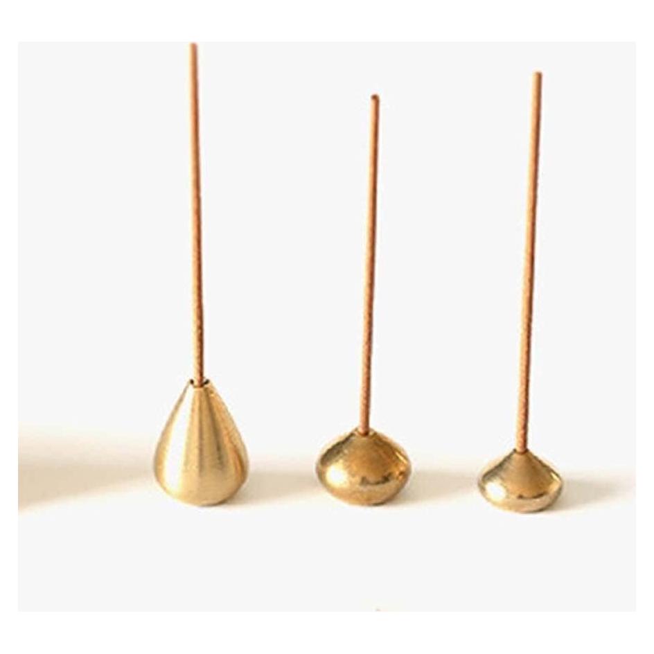 Juego de 3 Soportes de Incienso de Latón Czhotg - Gota de Agua
