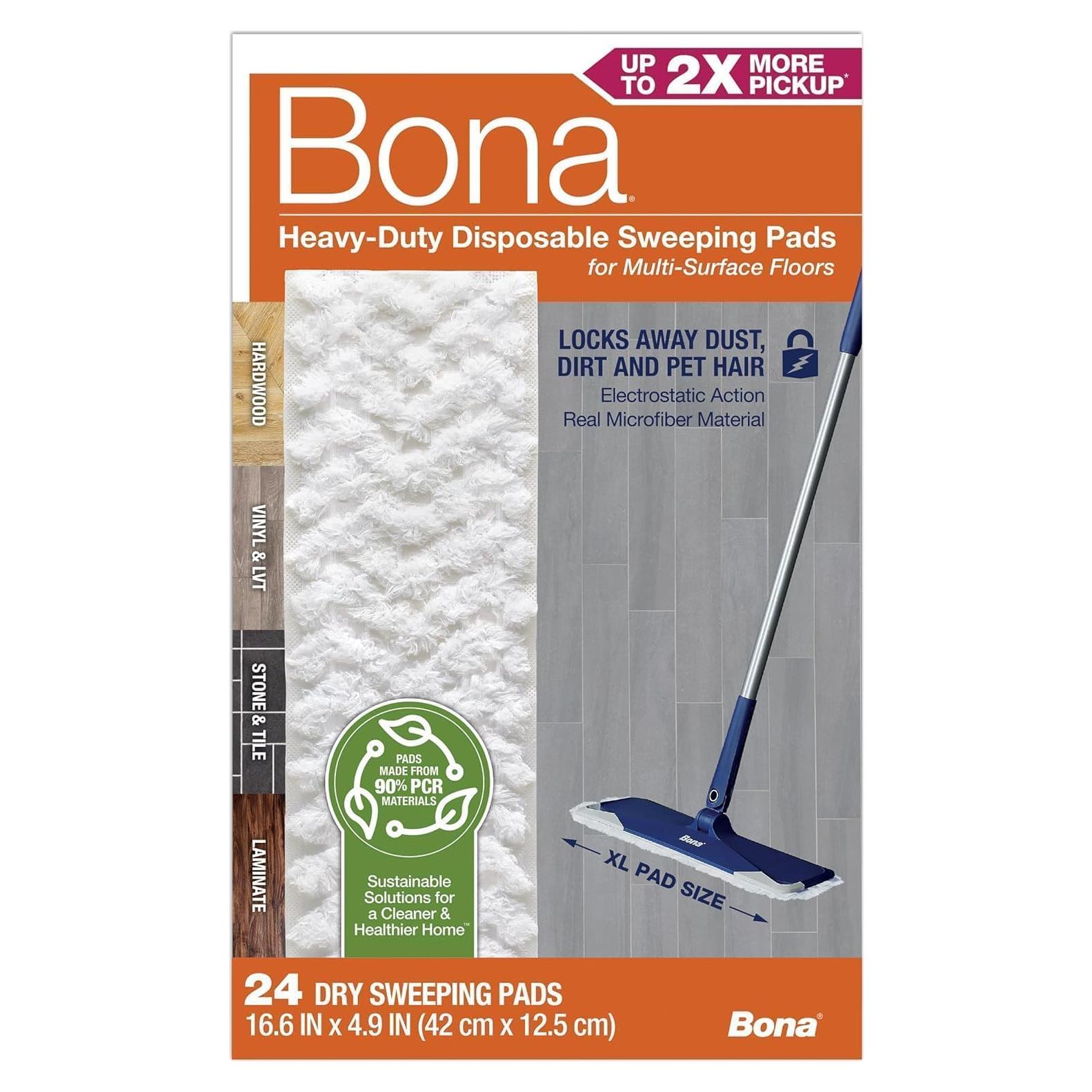Almohadillas de Barrido Desechables Bona - 24 Recargas Microfibra