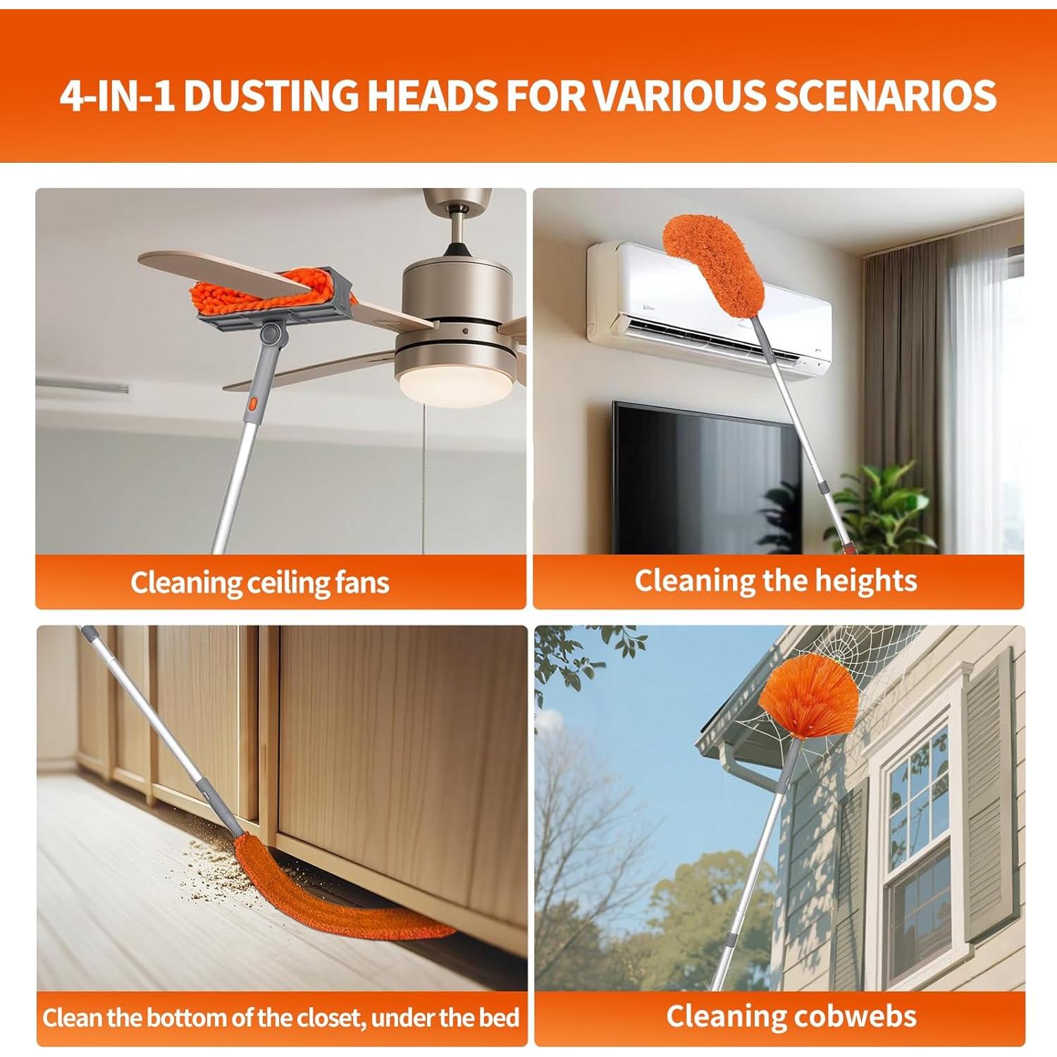 Limpiador de Ventiladores de Techo MNWHUC con Mango Extensible 1.83m