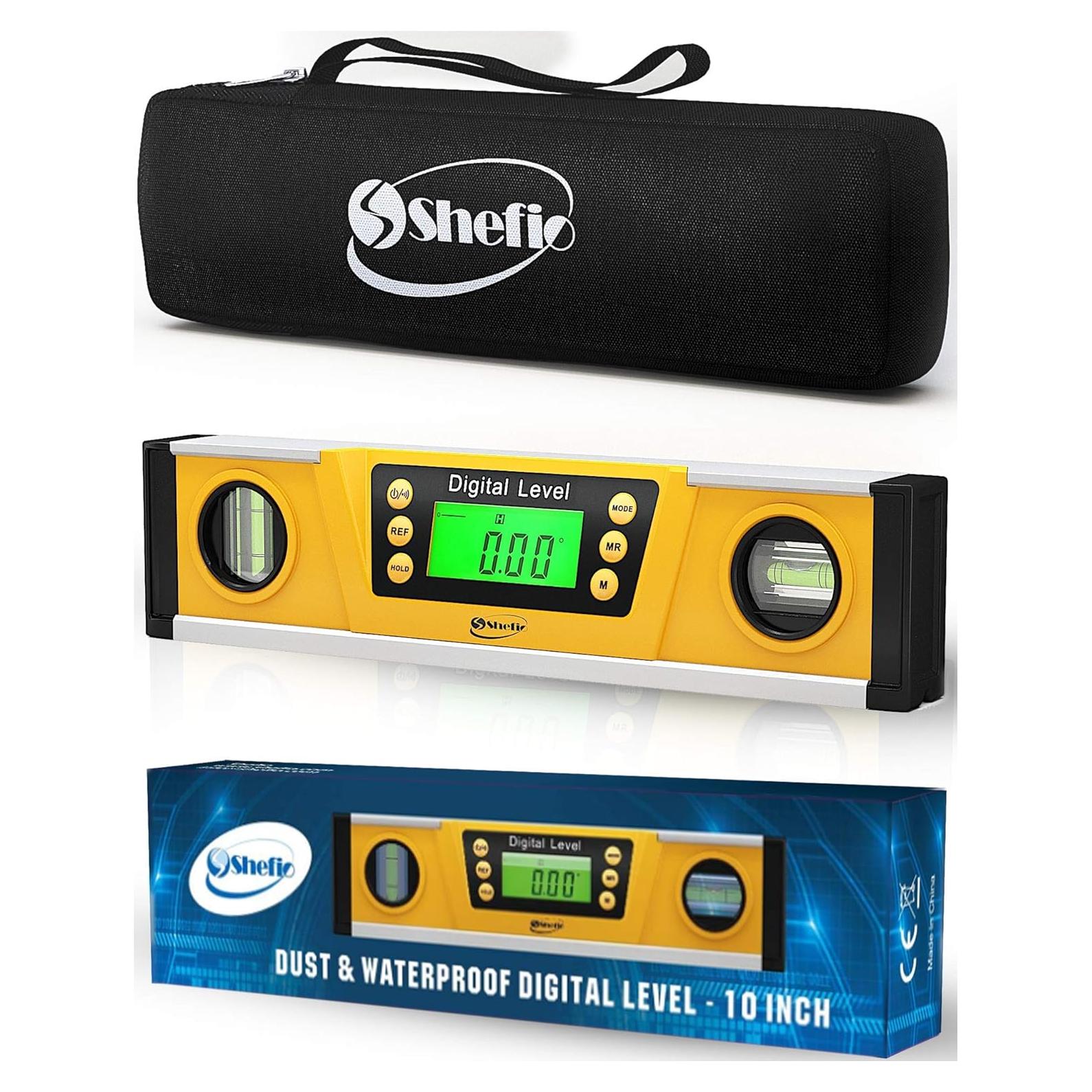 Nivel Digital Shefio 10 Pulgadas con Pantalla LCD y Base Magnética