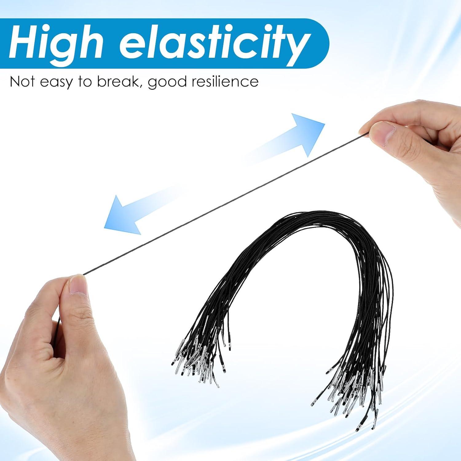 Cuerdas Elásticas XLIUAX 50Pcs 31.5cm con Ganchos Metal Negro