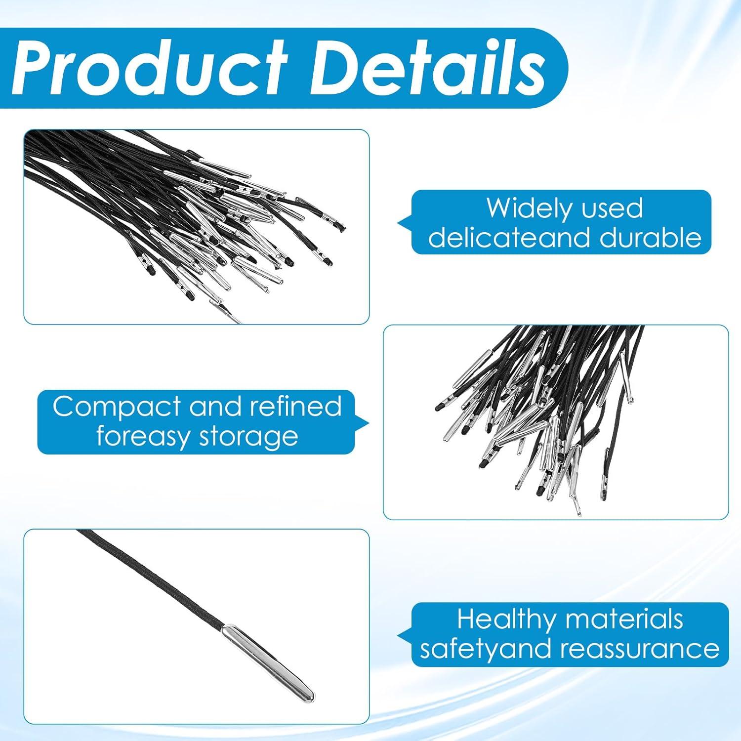 Cuerdas Elásticas XLIUAX 50Pcs 31.5cm con Ganchos Metal Negro