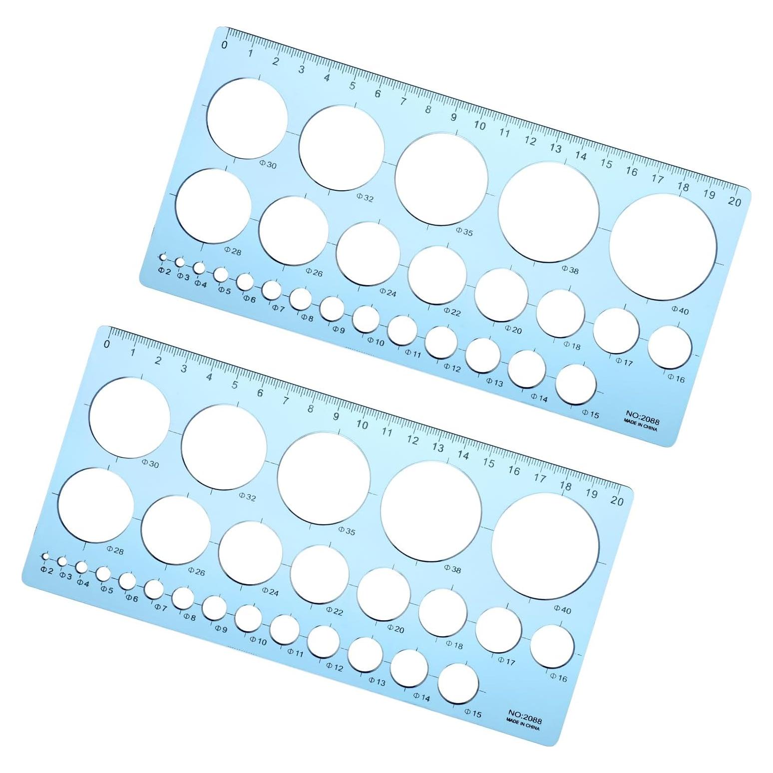 Paquete de 2 Plantillas de Dibujo Geométrico QfwdfcTrenz 21x10.2cm