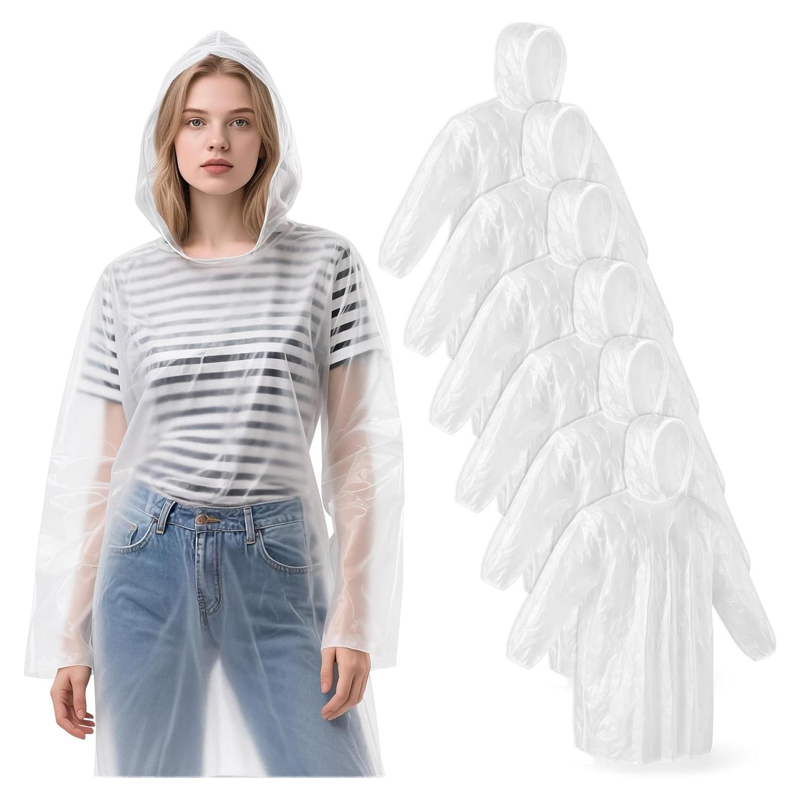 Paquete de 6 Ponchos de Lluvia Desechables Adultos - Impermeables