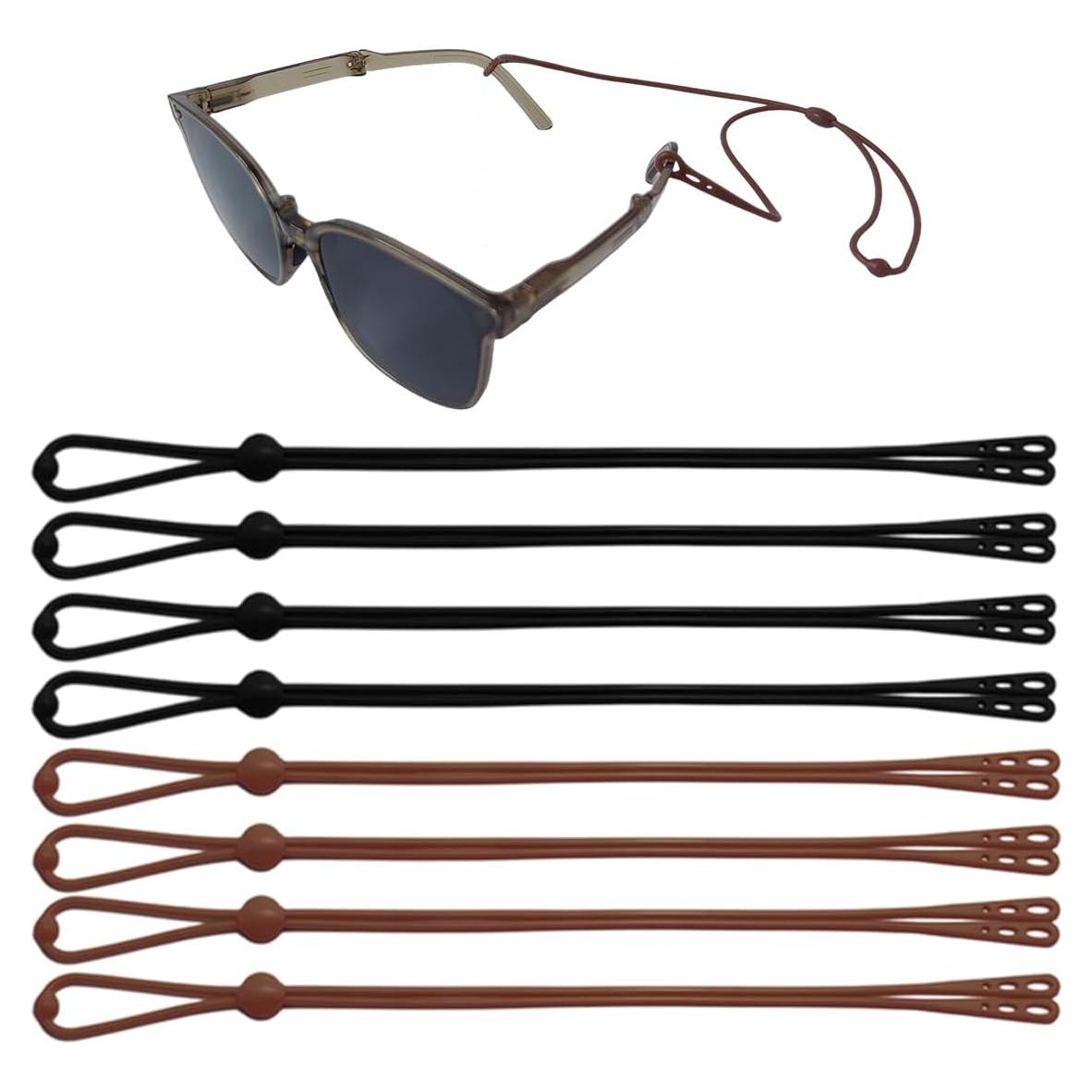 Correa Ajustable para Gafas 8Pcs Silicona Unisex - Marrón y Negro