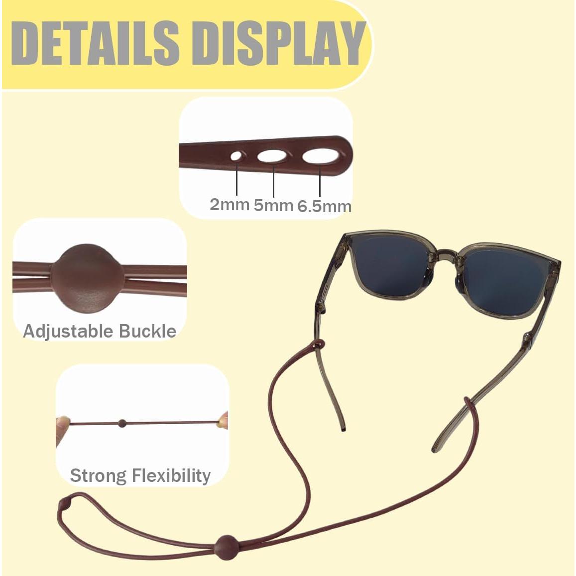 Correa Ajustable para Gafas 8Pcs Silicona Unisex - Marrón y Negro