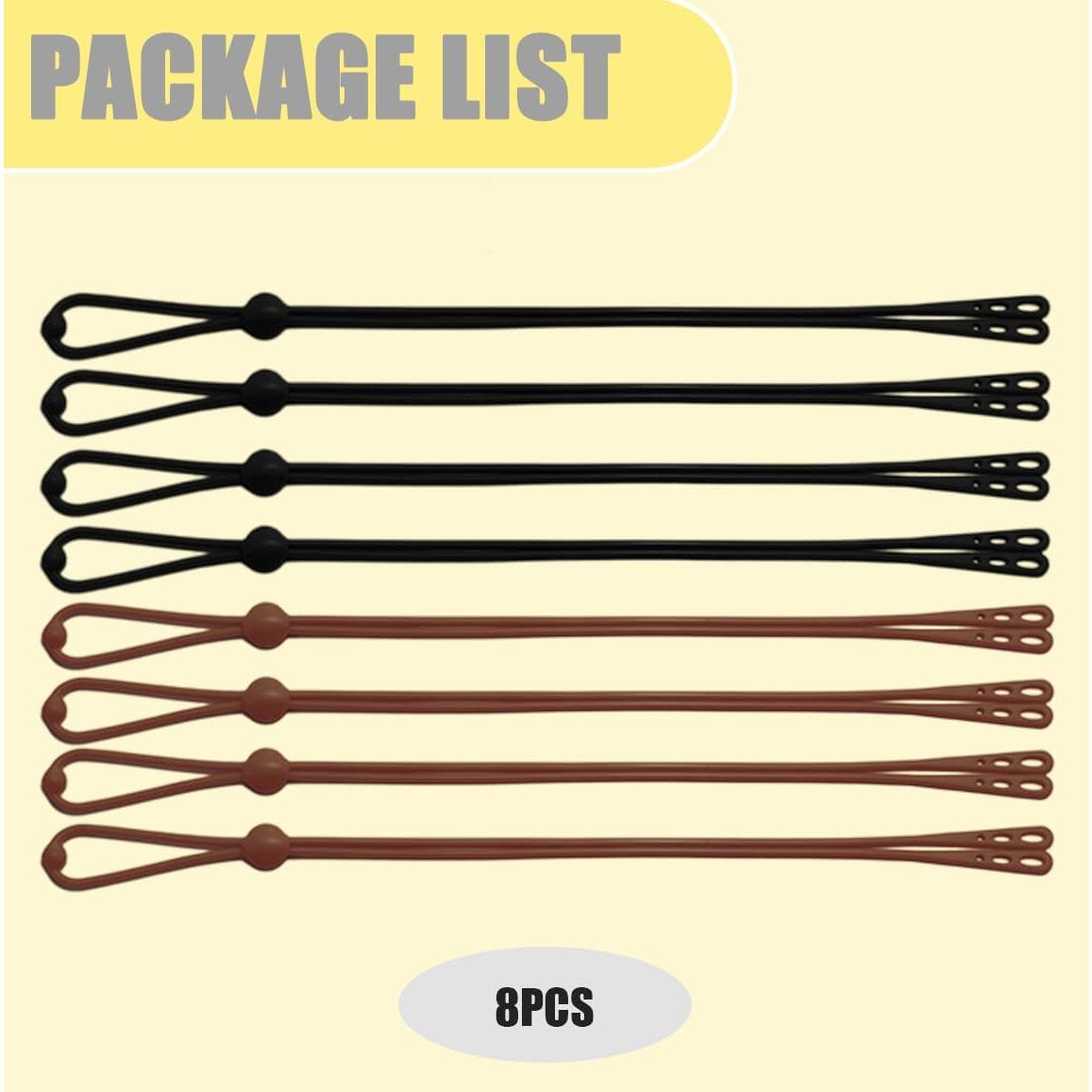 Correa Ajustable para Gafas 8Pcs Silicona Unisex - Marrón y Negro