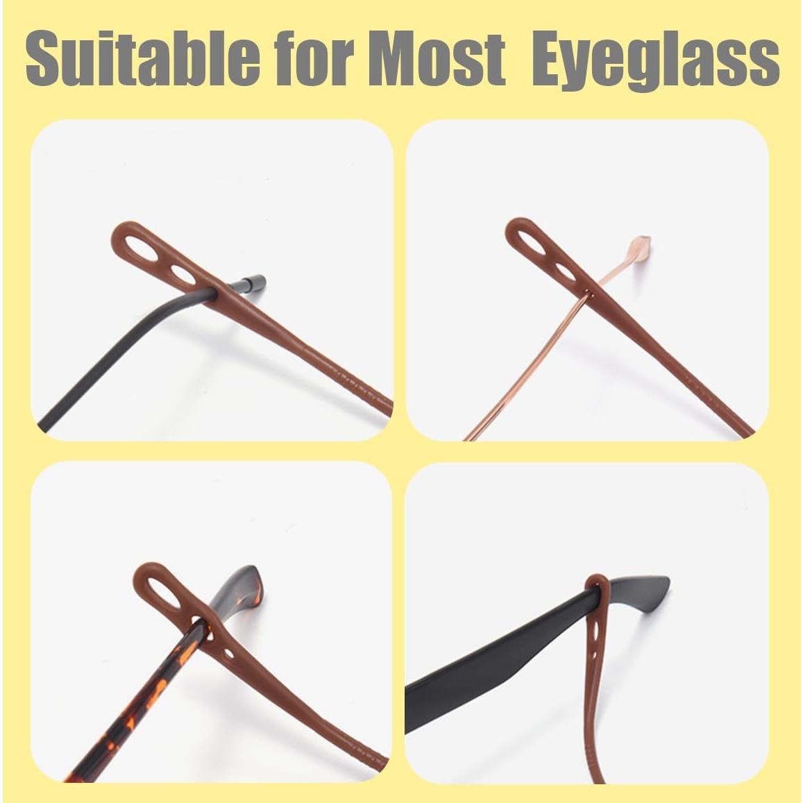 Correa Ajustable para Gafas 8Pcs Silicona Unisex - Marrón y Negro