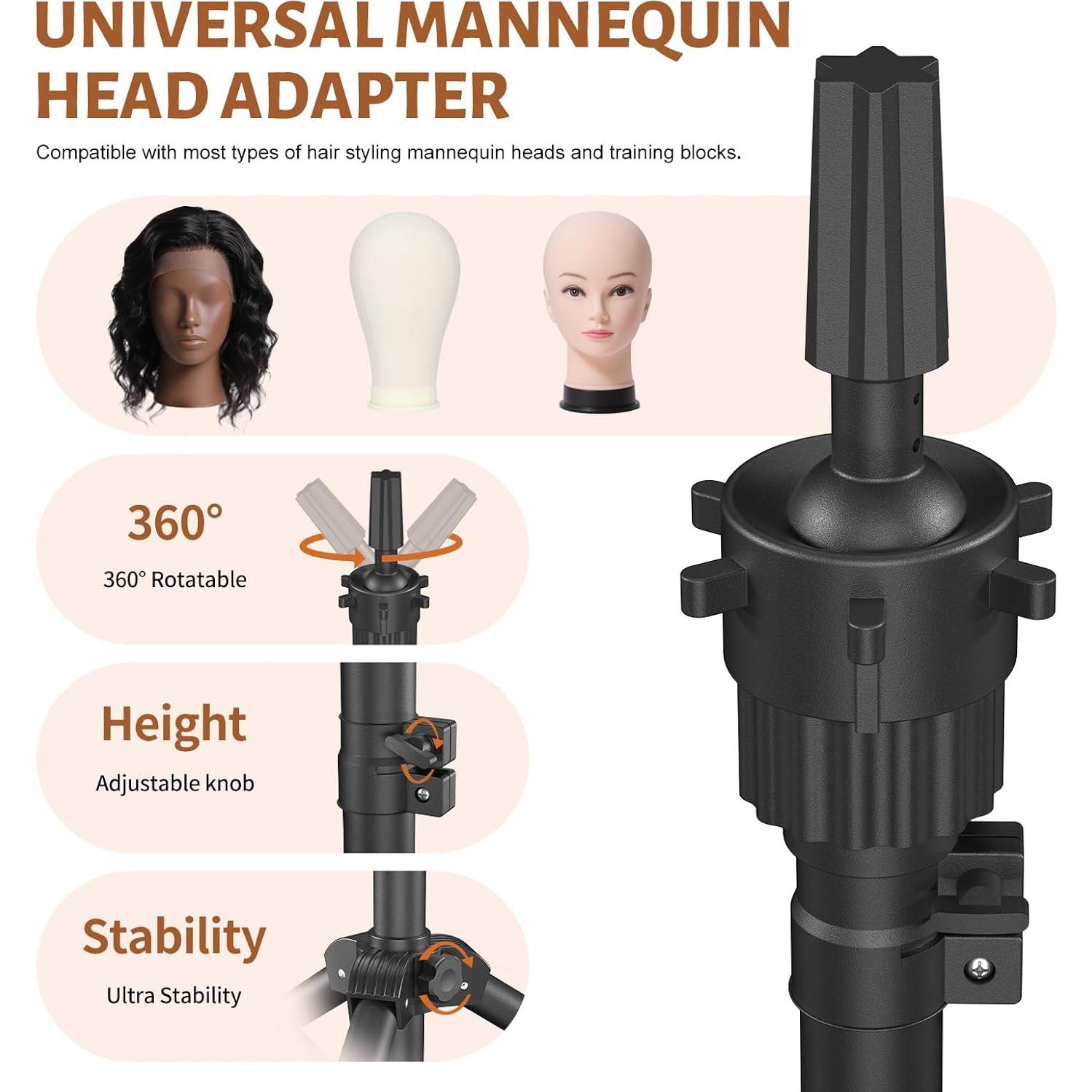 Soporte de Peluca Trípode Womnwomn Ajustable 95-127 cm