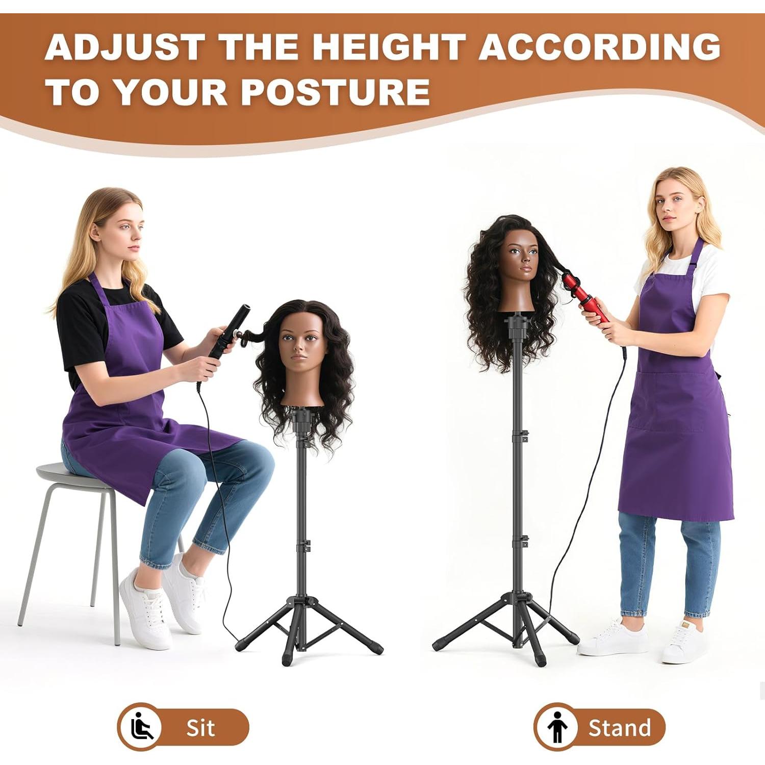 Soporte de Peluca Trípode Womnwomn Ajustable 95-127 cm