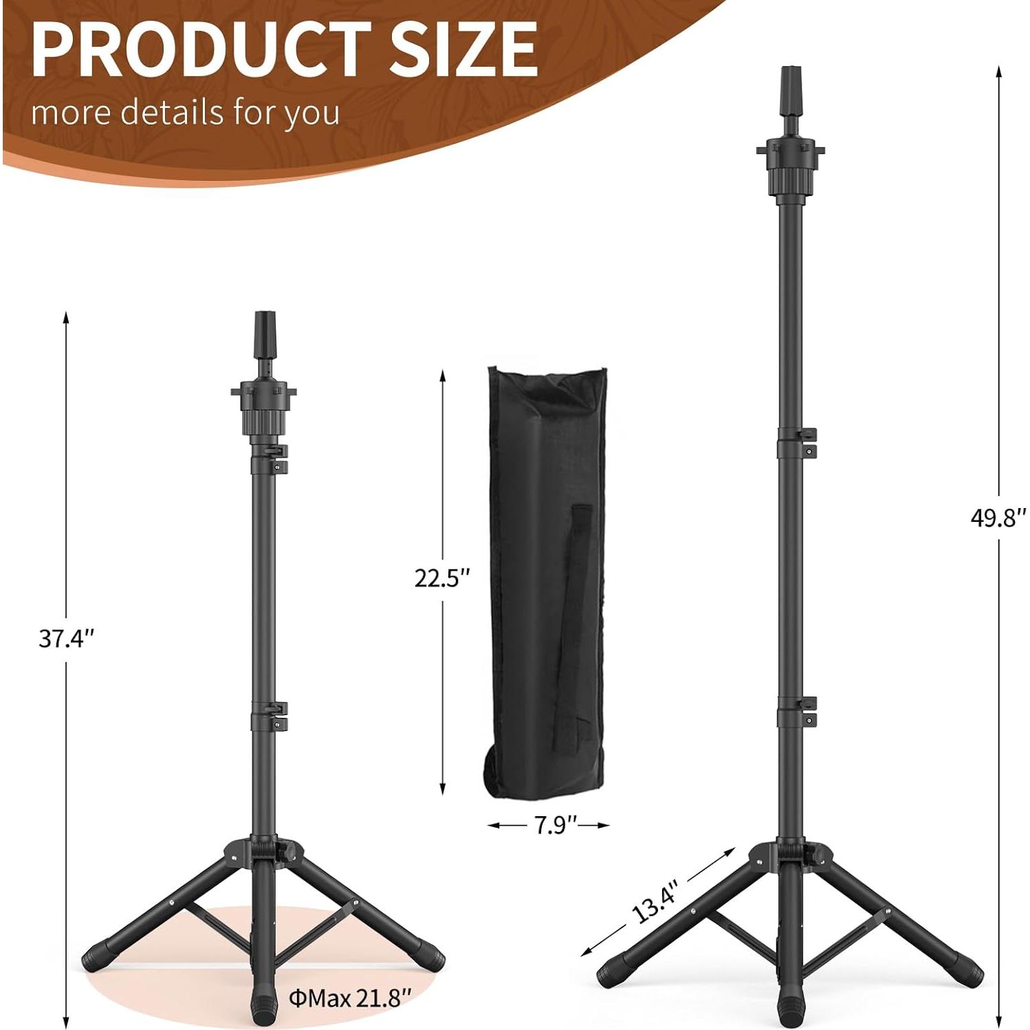 Soporte de Peluca Trípode Womnwomn Ajustable 95-127 cm