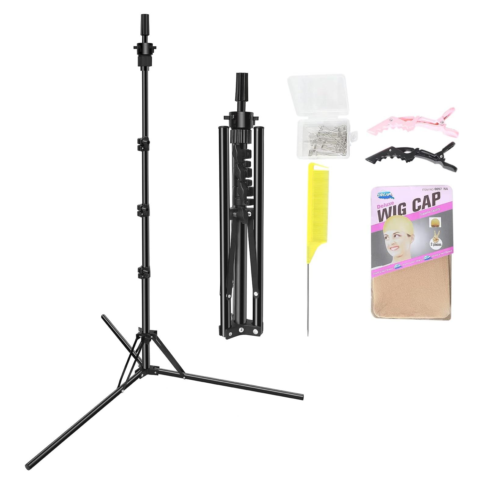 Soporte de Peluca Plegable LNASI Ajustable 43-142 cm Metal