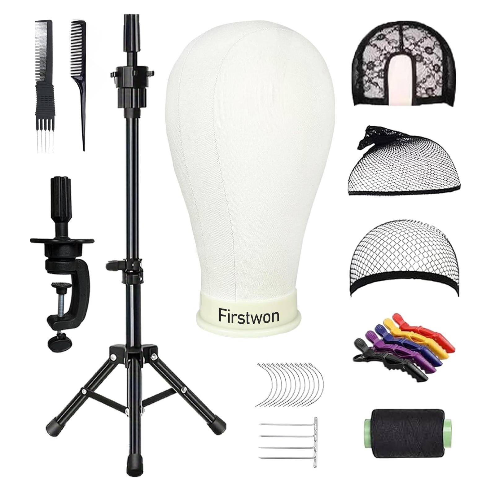 Cabeza de Maniquí 56 cm Firstwon con Soporte Trípode y Accesorios