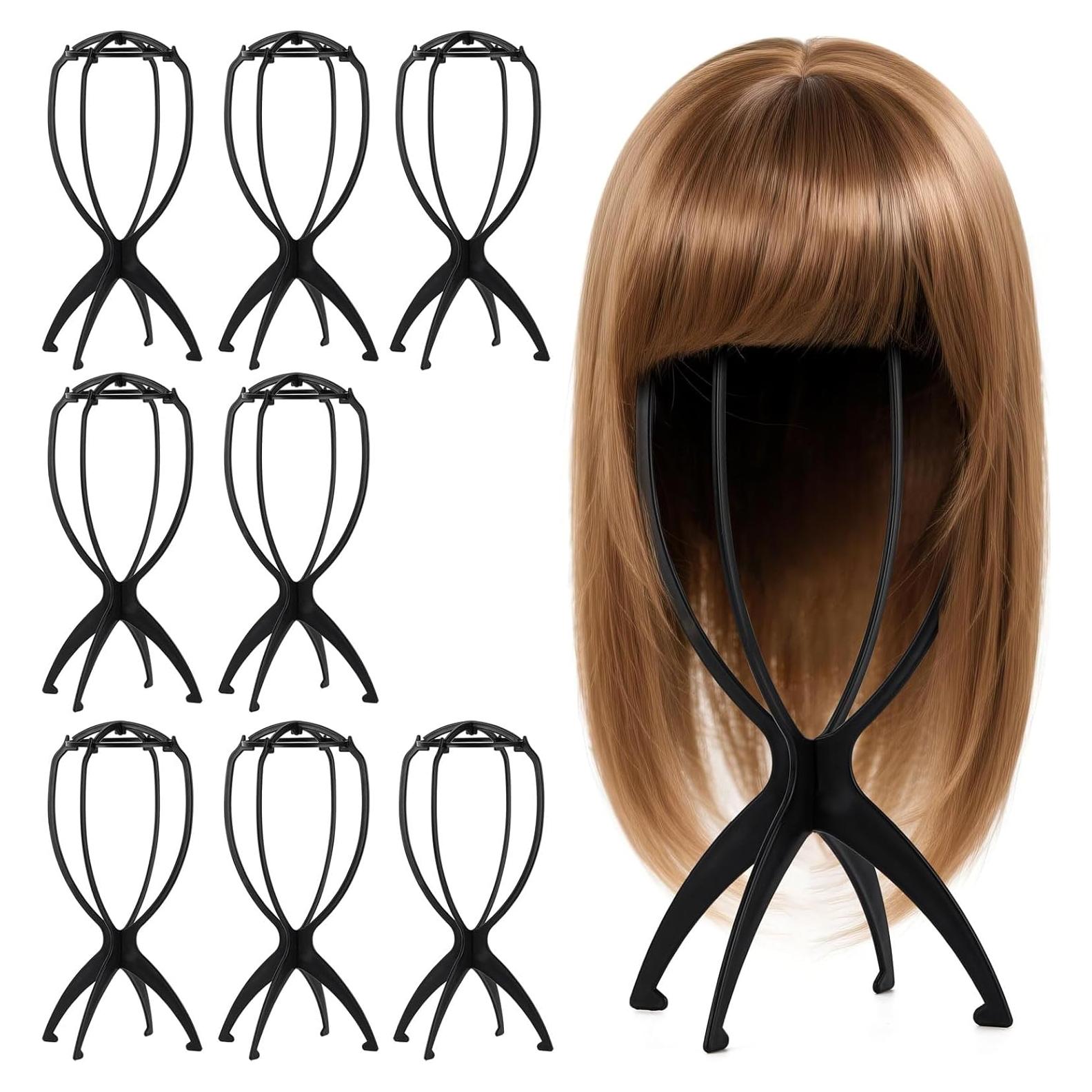 Soporte para Peluca Tecbeauty 9 Pcs Negro Plegable 35.1 cm
