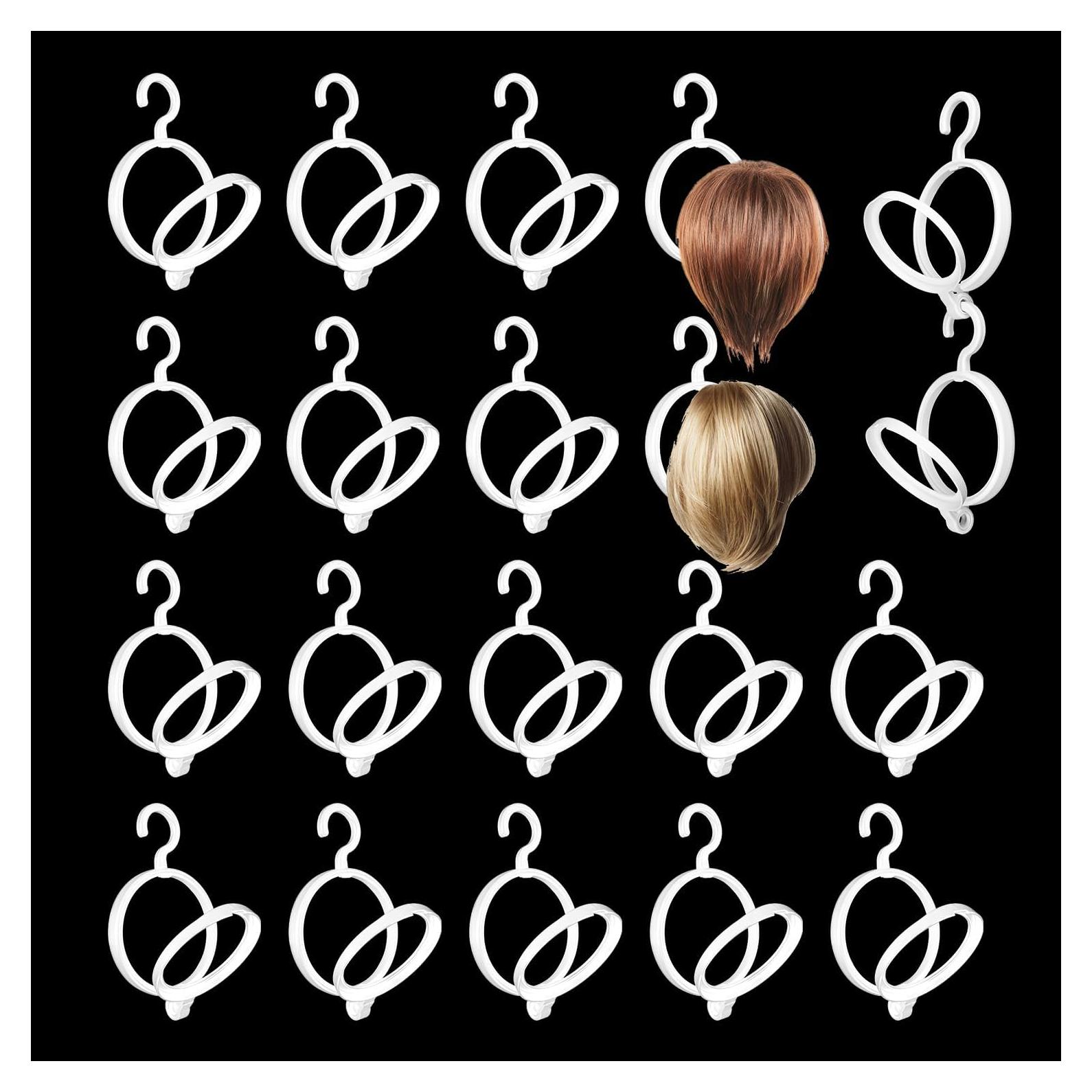 Paquete de 20 perchas para pelucas KUKLIPJIM - Almacenamiento versátil