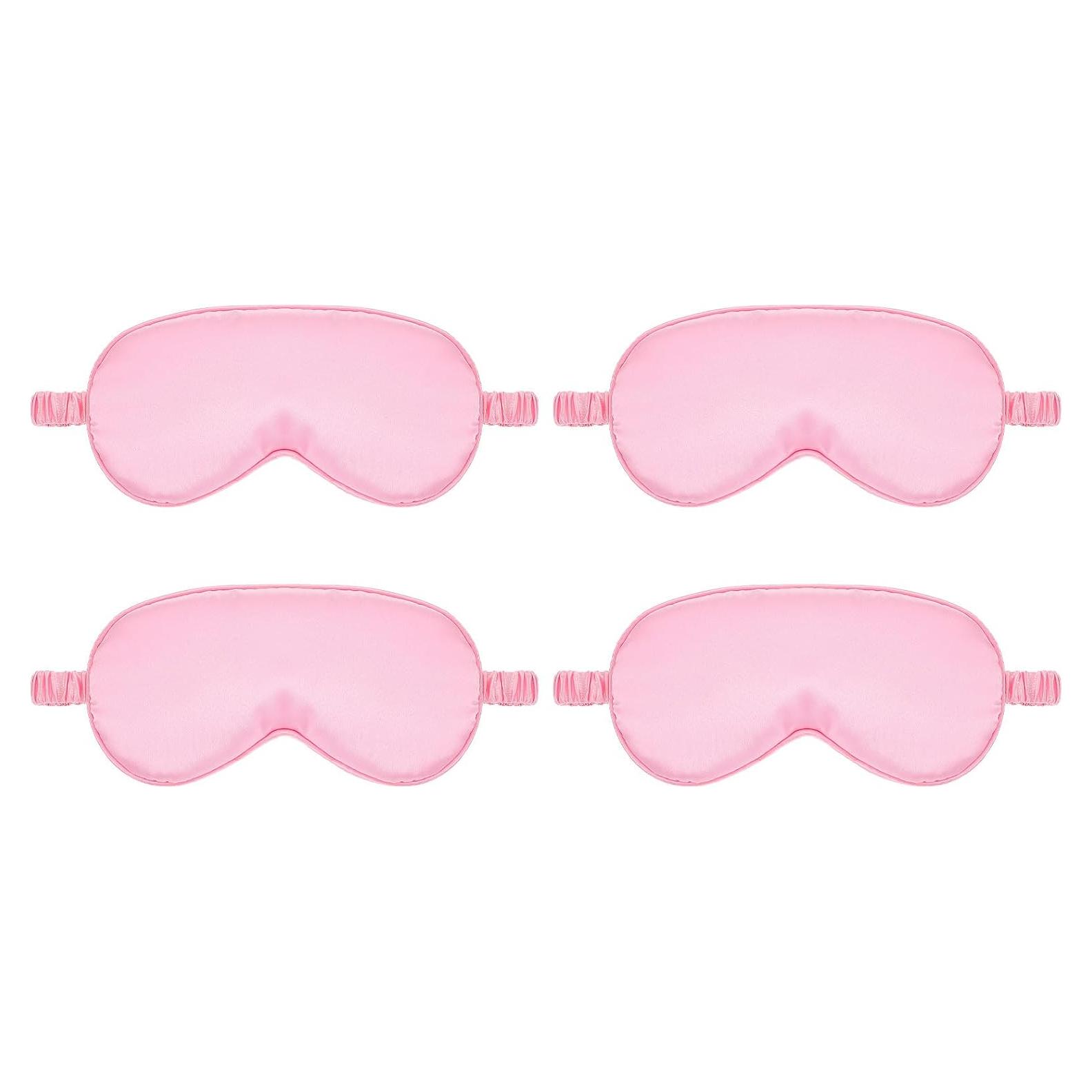 Máscaras de Sueño de Seda Rosa 4 Piezas KFHENSOMR