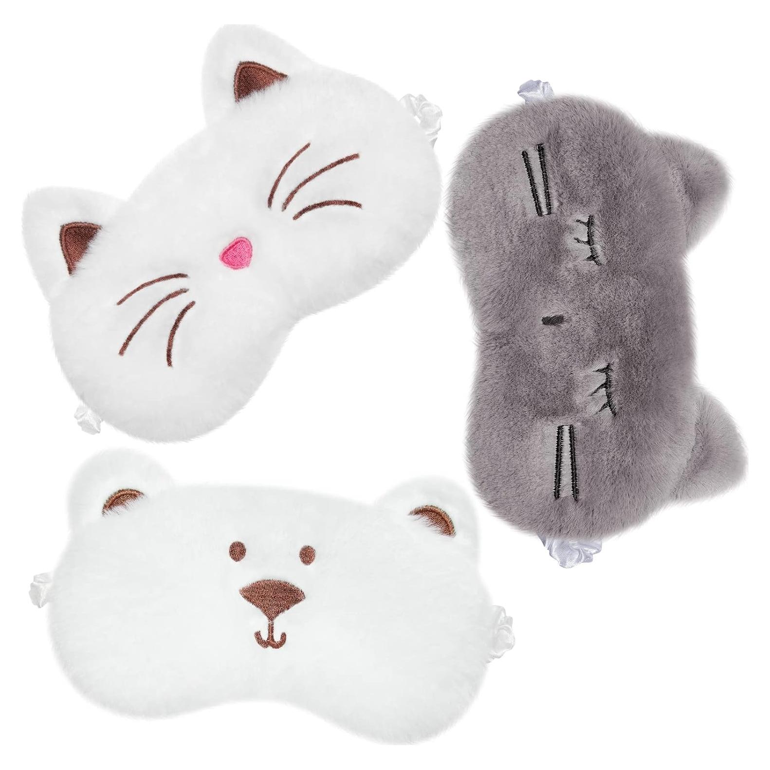 Máscara de Ojos SATINIOR 3 Piezas Animal Suave Ajustable