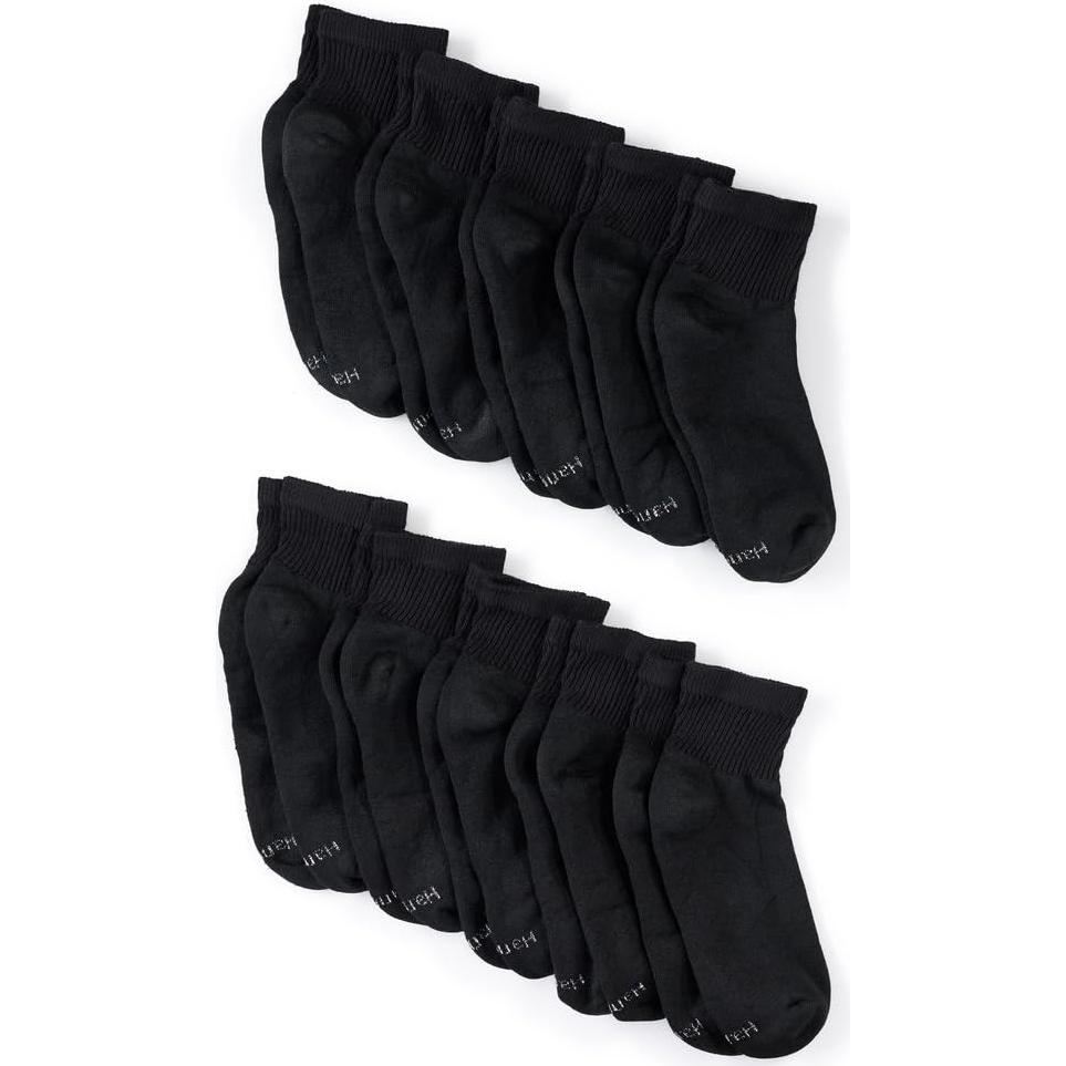 Calcetines de Tobillo para Mujer Hanes - Paquete de 10, Negro