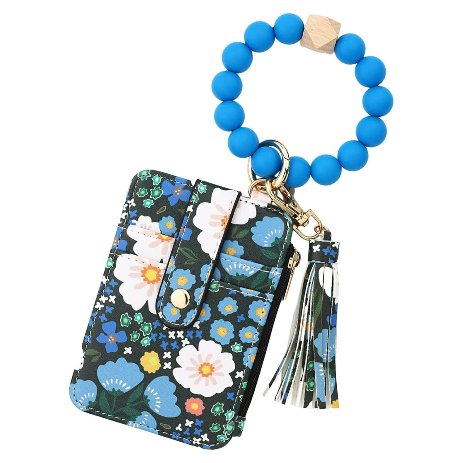 Cartera Boho de Perlas RnemiTe-amo Azul con Compartimentos