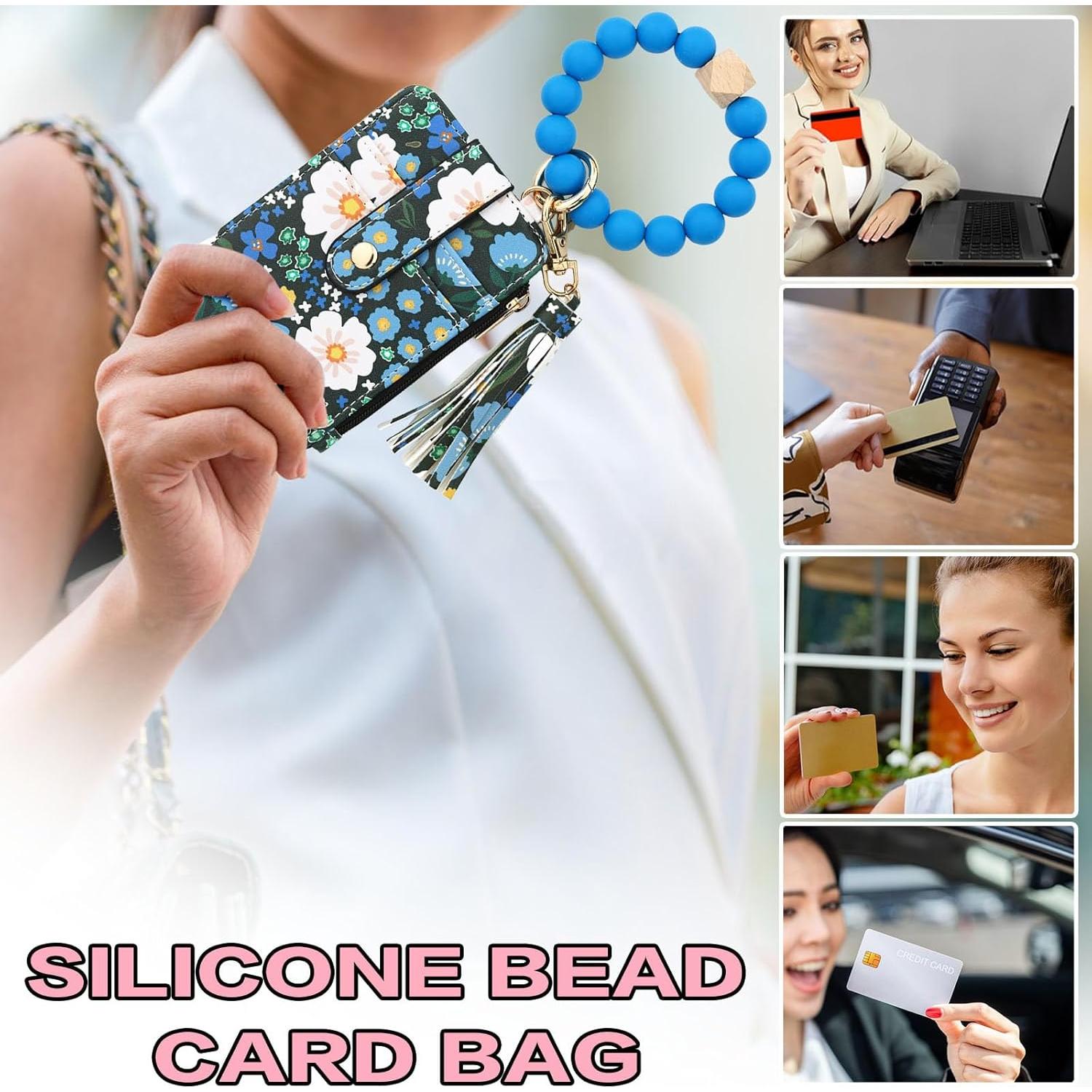 Cartera Boho de Perlas RnemiTe-amo Azul con Compartimentos