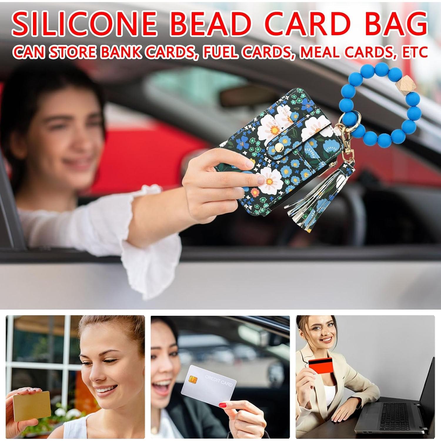 Cartera Boho de Perlas RnemiTe-amo Azul con Compartimentos