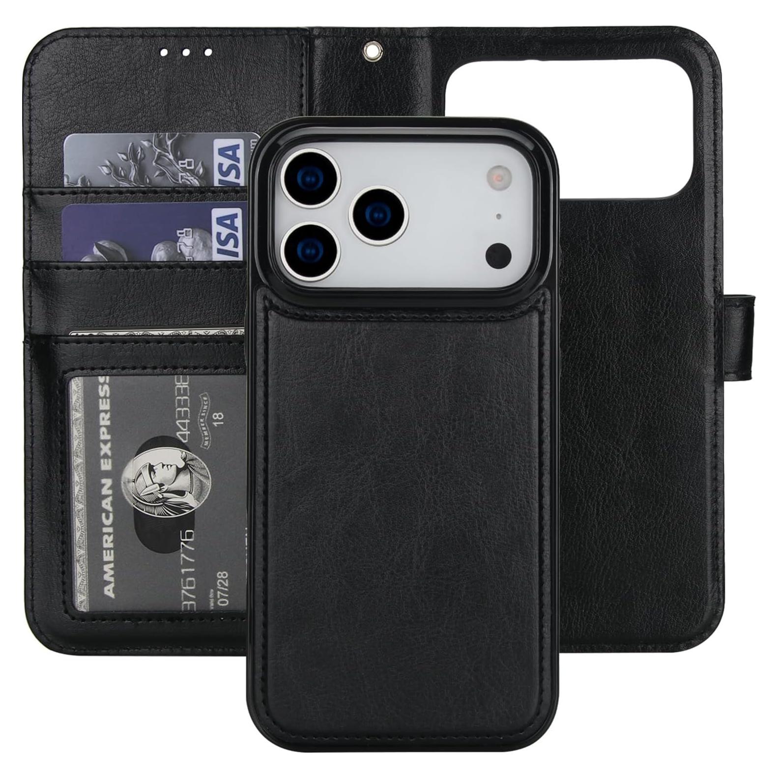 Funda Cartera Desmontable Bocasal para iPhone 17 Pro Max 6.9" Negro