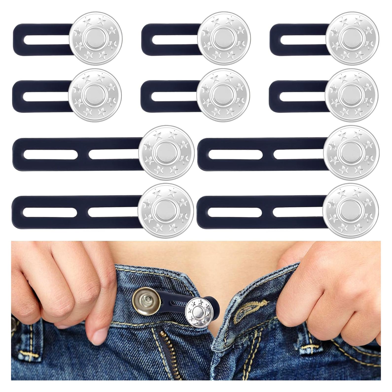 10 Extensores de Botón para Jeans Isslly - Ajustador Cintura