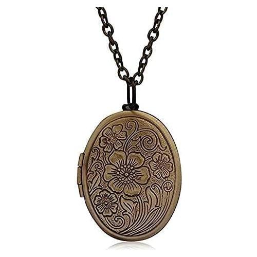 Collar de Medallón Vintage para Mujeres - LRESJJIUJ - 50cm