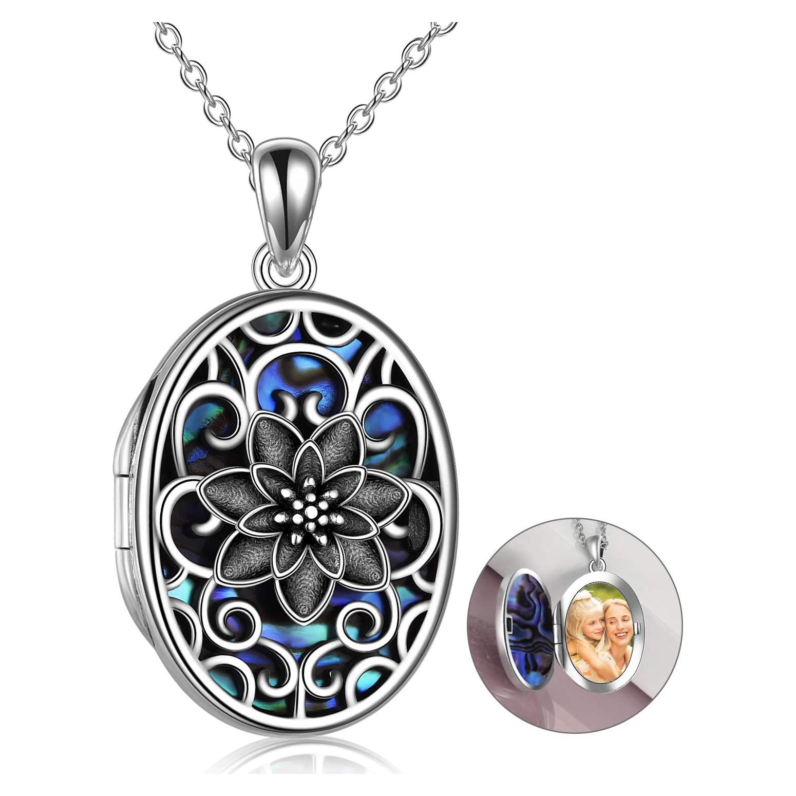 Collar medallón de loto de plata esterlina ONEFINITY