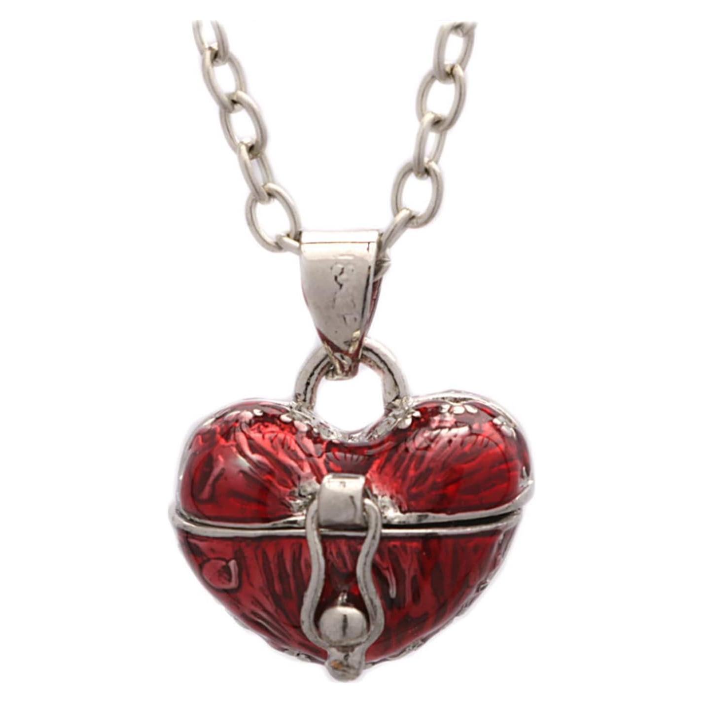 Collar con colgante de corazón POYAMUSE 45.72 cm rojo