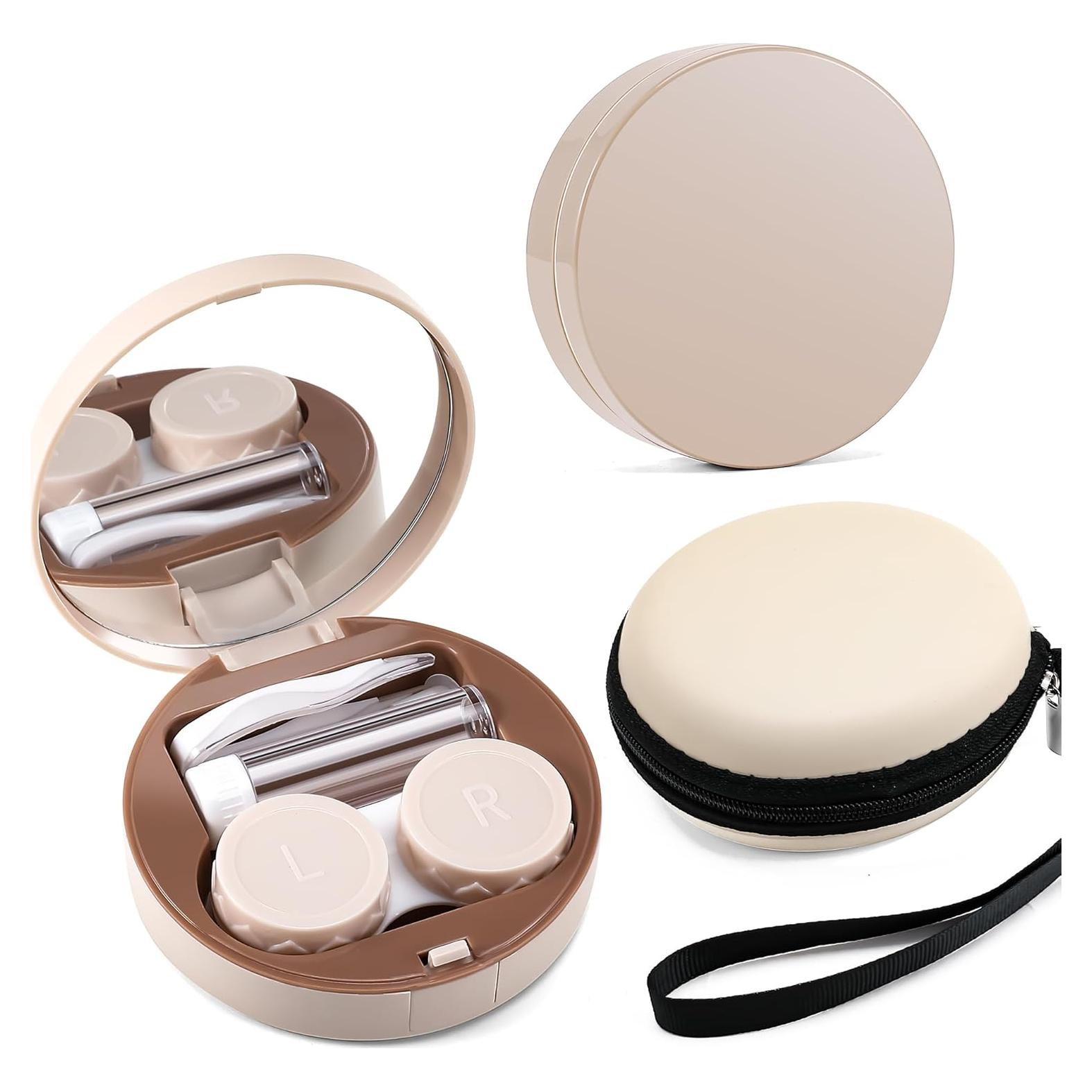 Estuche para Lentes de Contacto FEISEDY Blanco con Accesorios