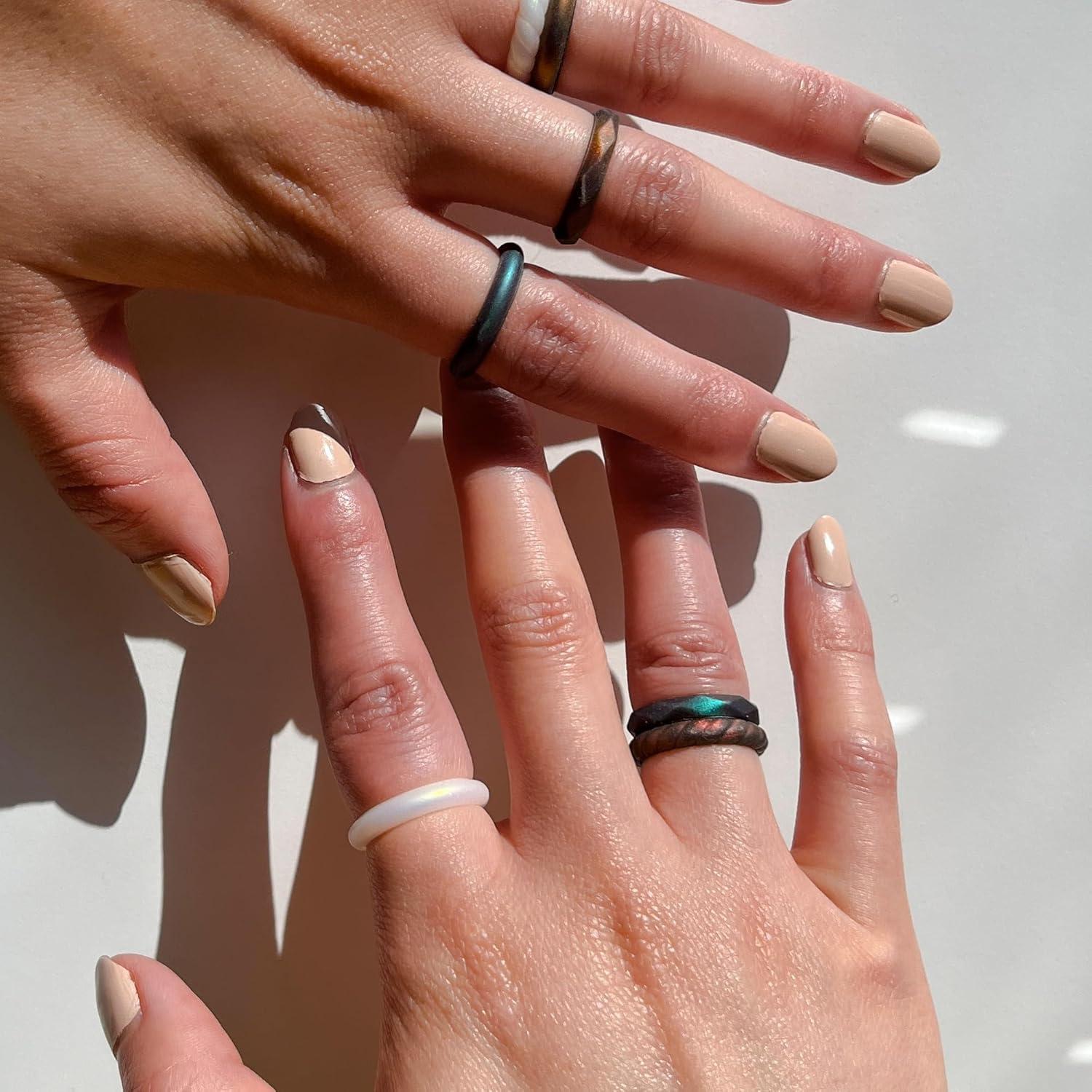 Anillo de Silicona QALO Geo Verde Holográfico Talla 10