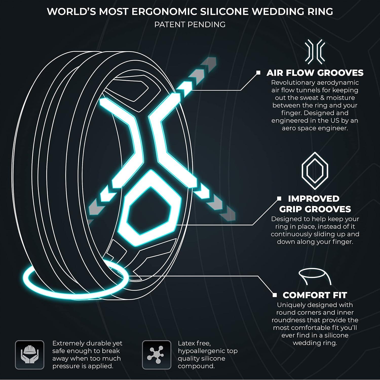 Anillos de Boda de Silicona ThunderFit para Hombres 8.2mm