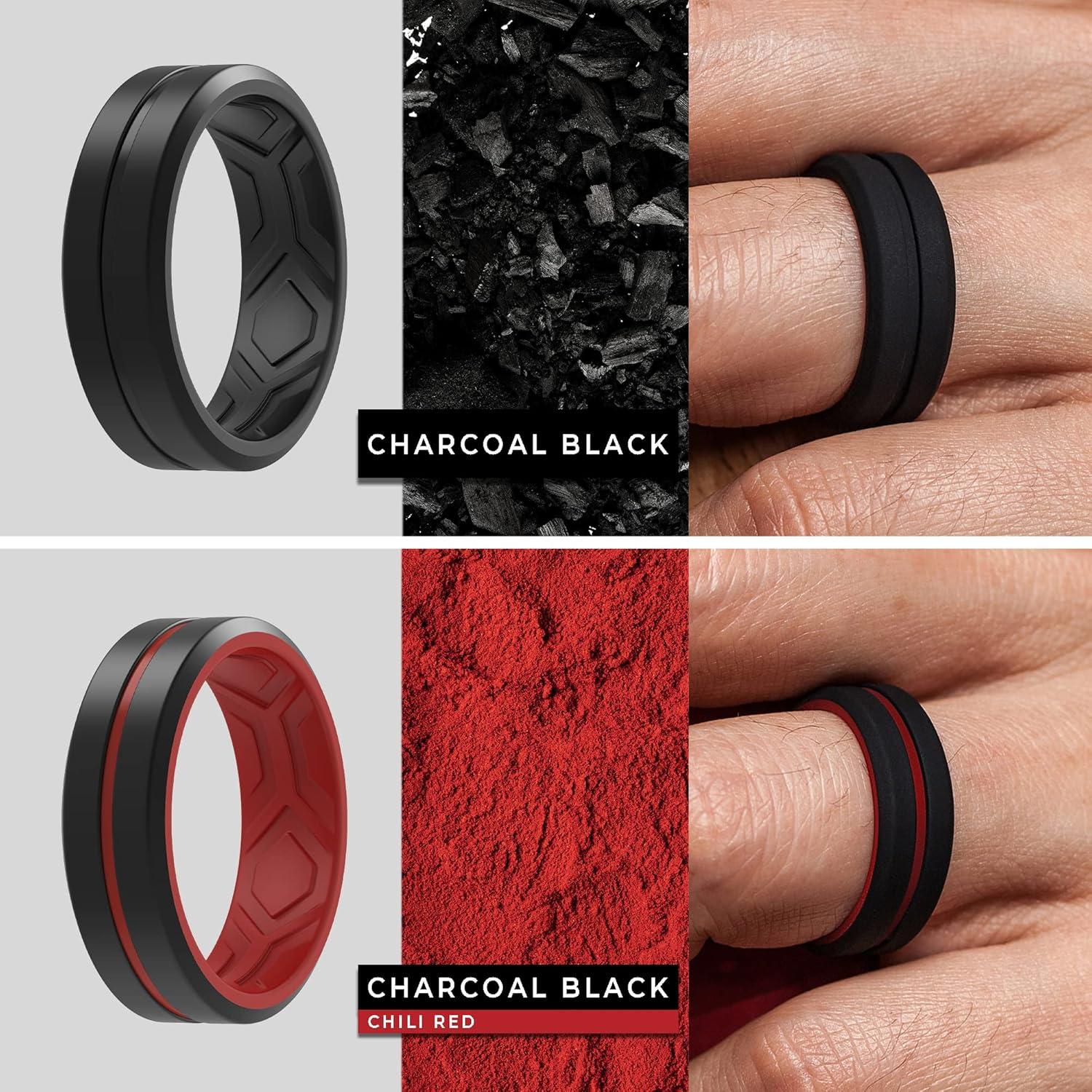 Anillos de Boda de Silicona ThunderFit para Hombres 8.2mm