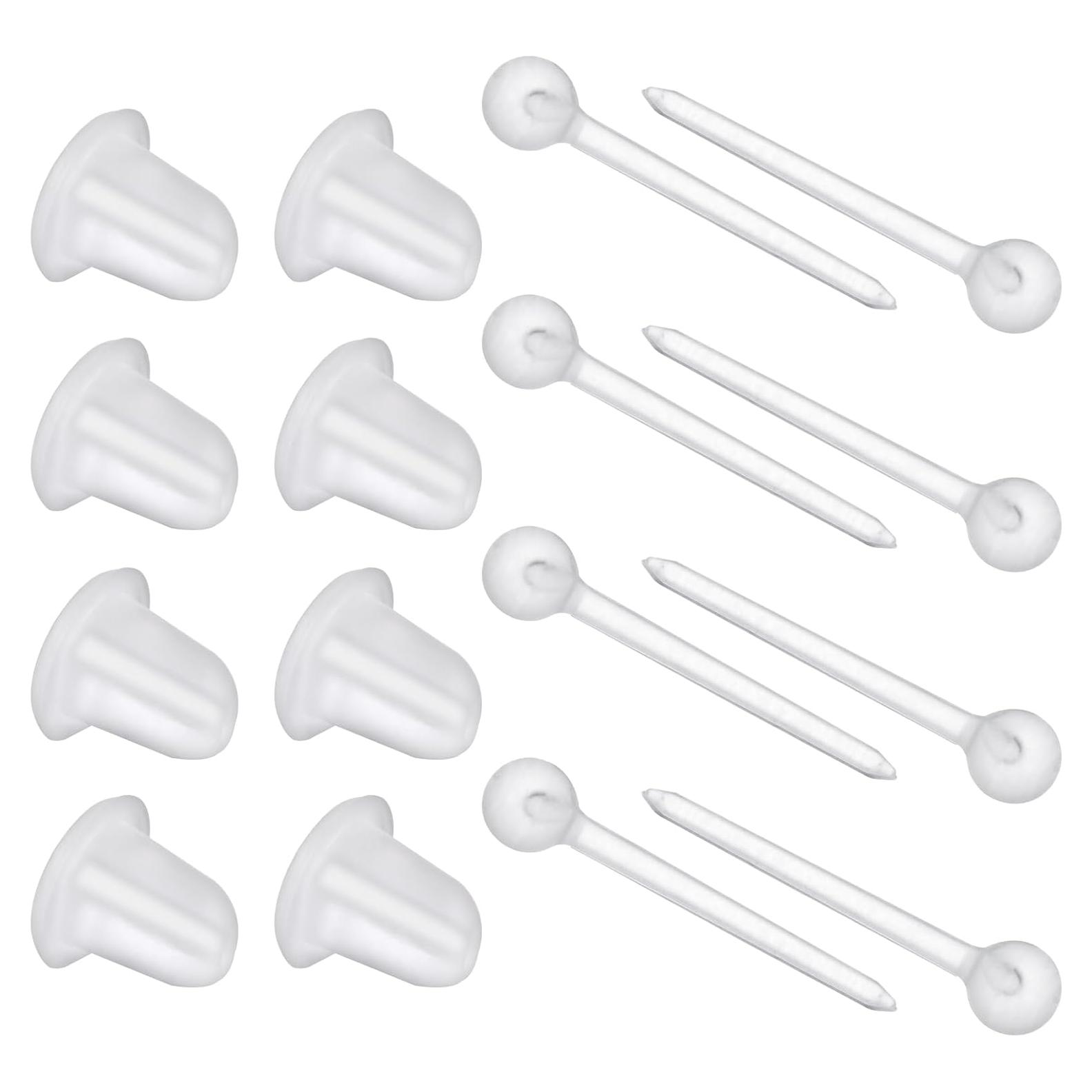 Pendientes Transparentes de Plástico Bremorou - 100 Pares 5mm