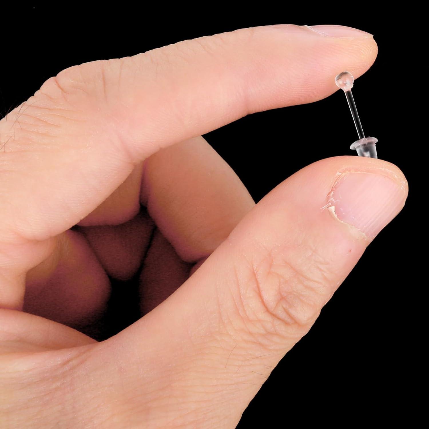 Pendientes Transparentes de Plástico Bremorou - 100 Pares 5mm